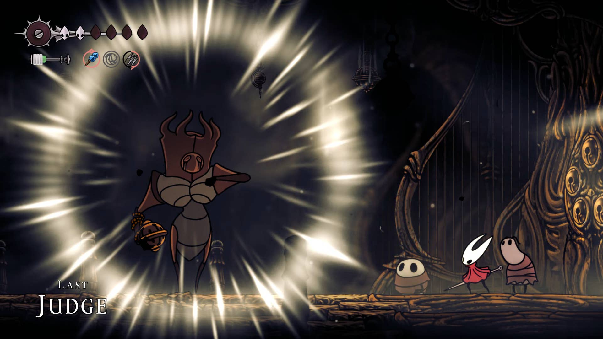 Screenshot of Hollow Knight: Silkson showing a pass through the blown up step.