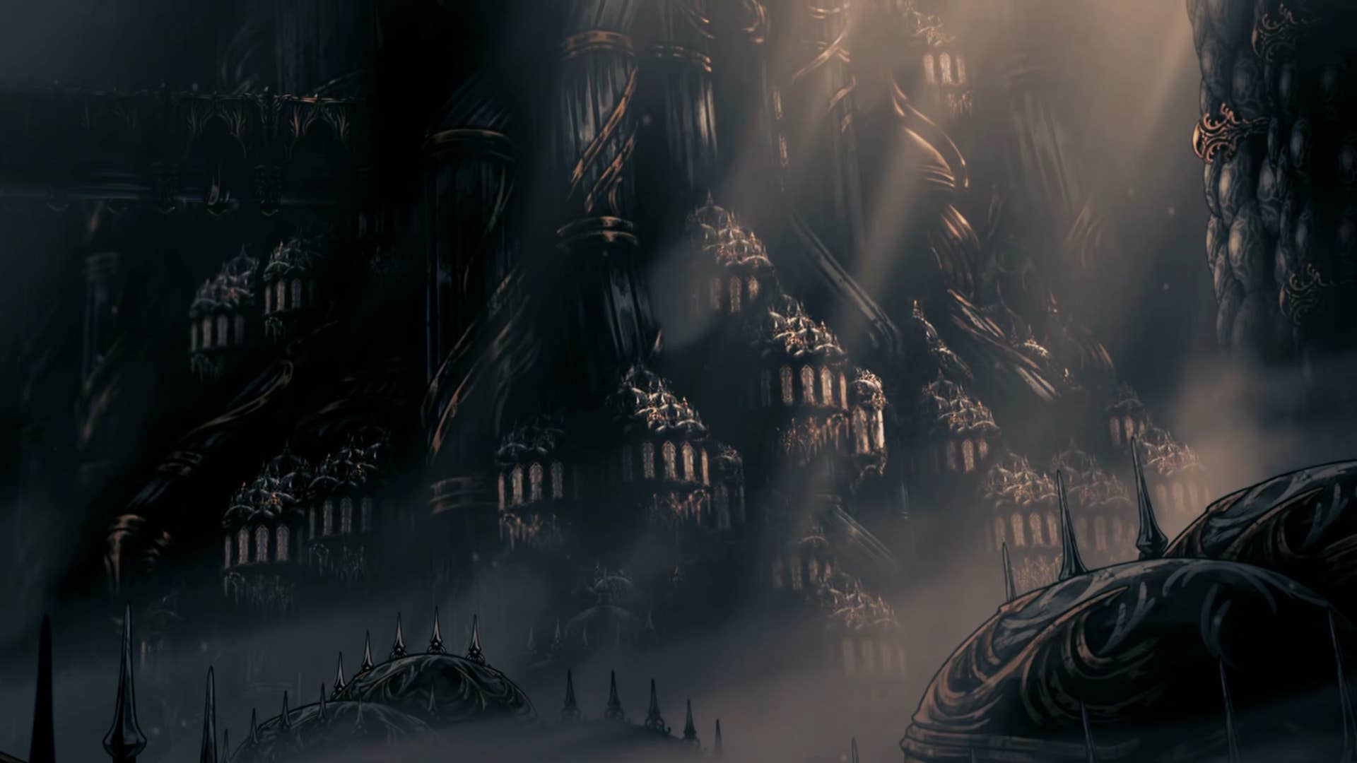 Screenshot of Hollow Knight: Silkson showing a pass through the blown up step.