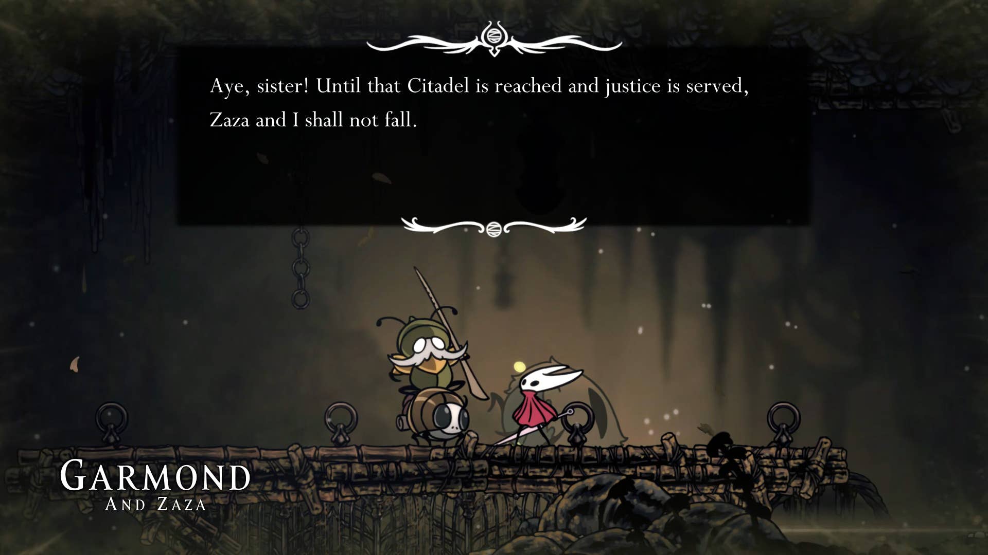 Hollownight screenshot: Silkson showing the path through the thinner path.