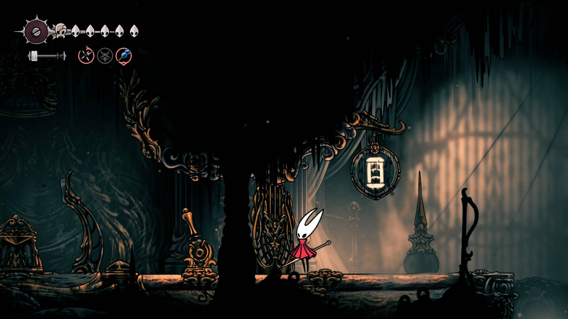 Screenshot of Hollow Knight: Silksong showing the path through Choral Chambers.