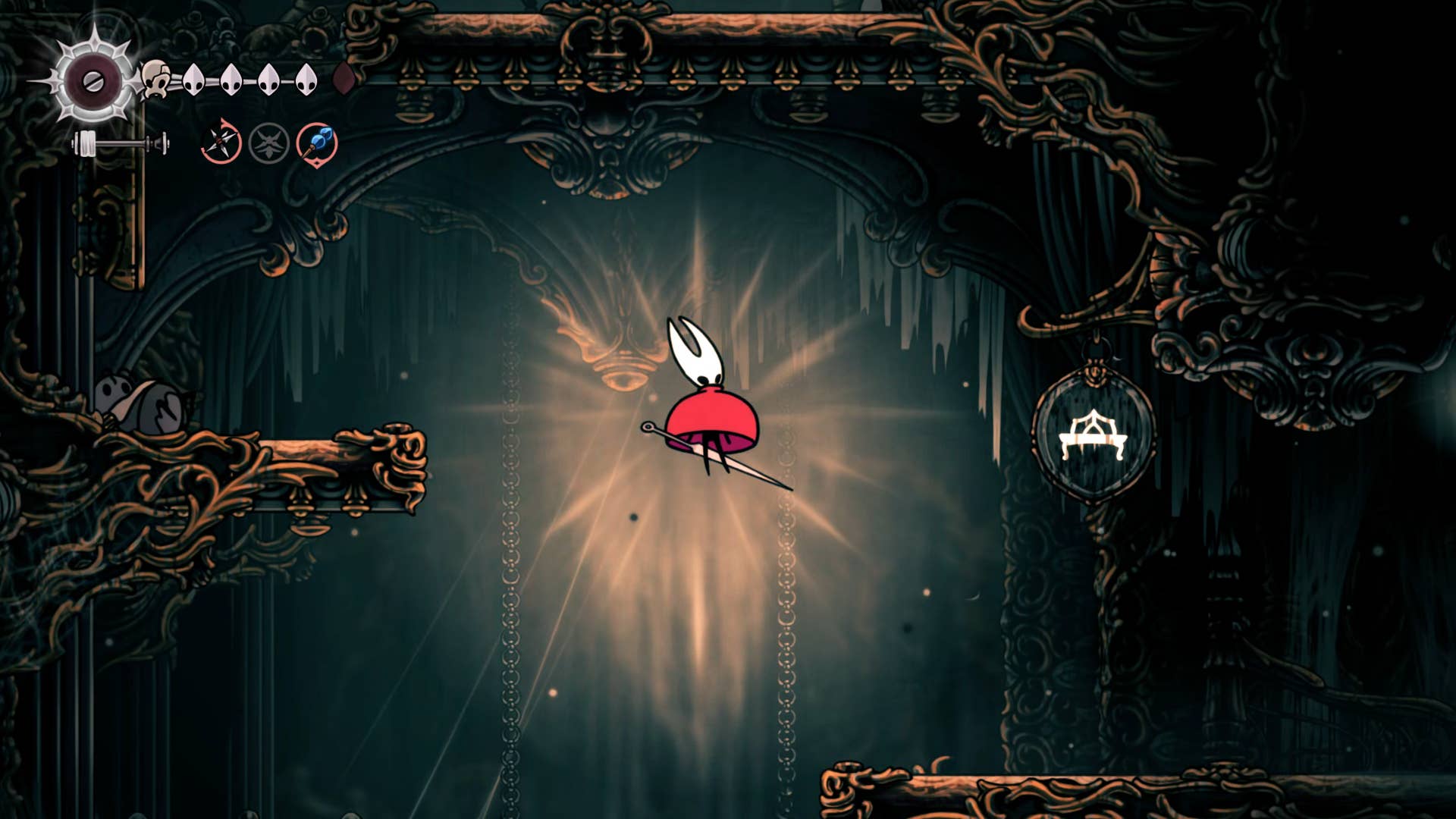 Screenshot of Hollow Knight: Silksong showing the path through Choral Chambers.