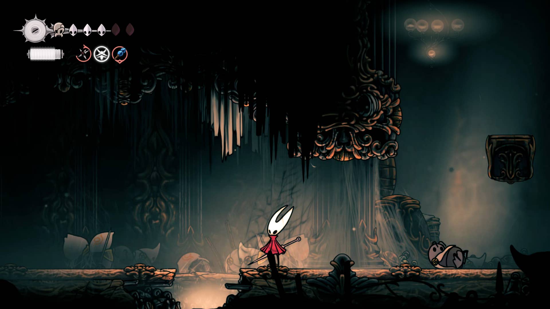 Screenshot of Hollow Knight: Silksong showing the path through Choral Chambers.