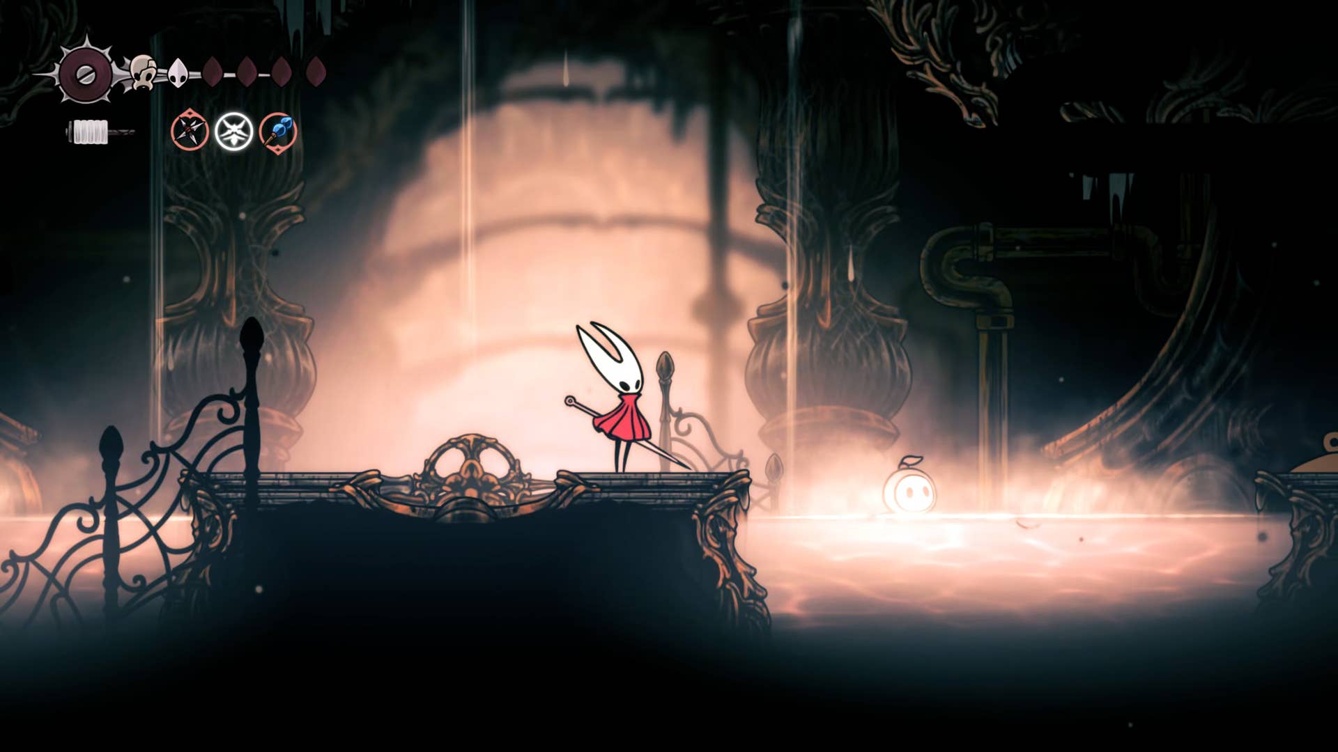 Screenshot of Hollow Knight: Silksong showing the path through Choral Chambers.