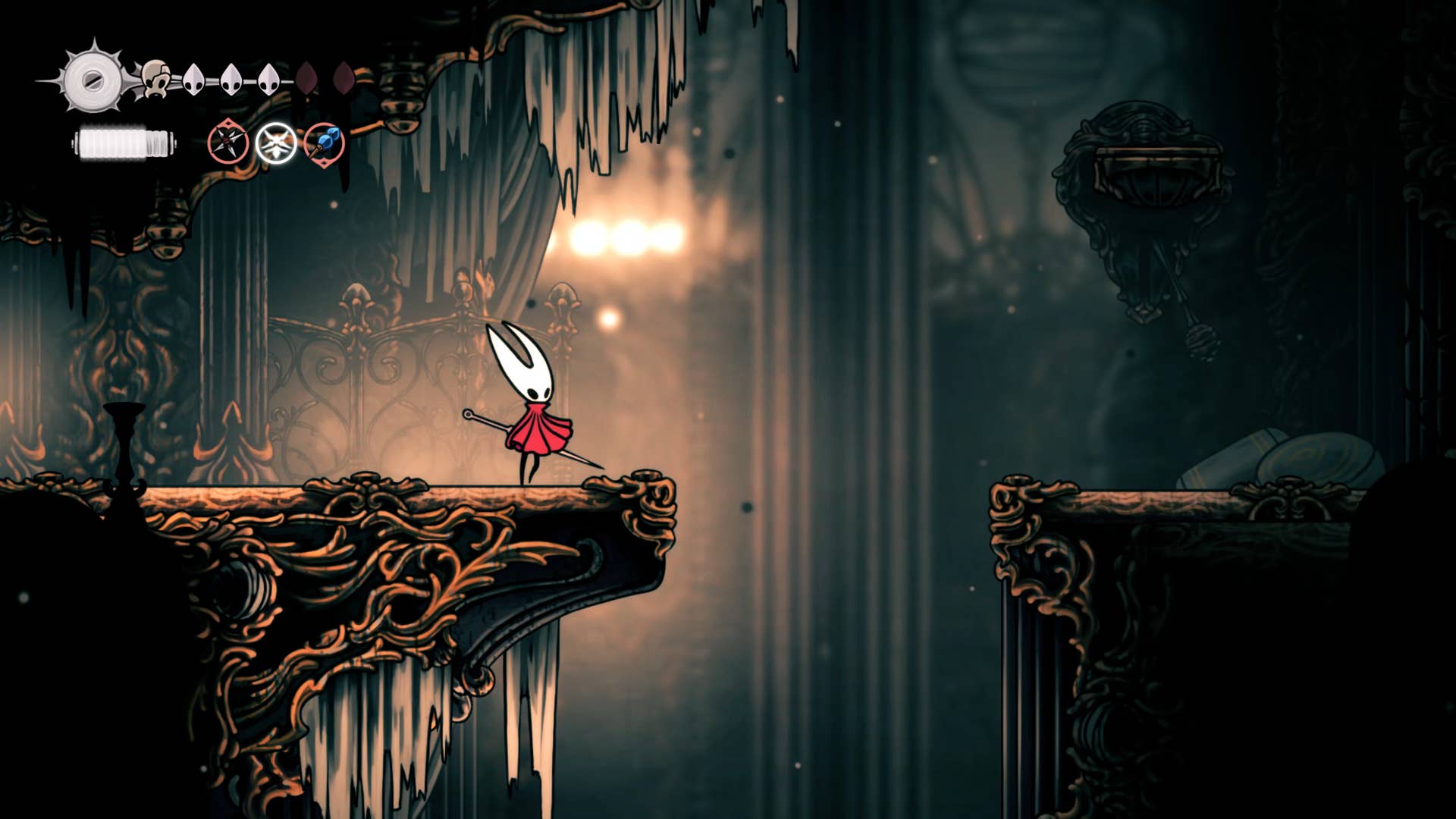 Screenshot of Hollow Knight: Silksong showing the path through Choral Chambers.