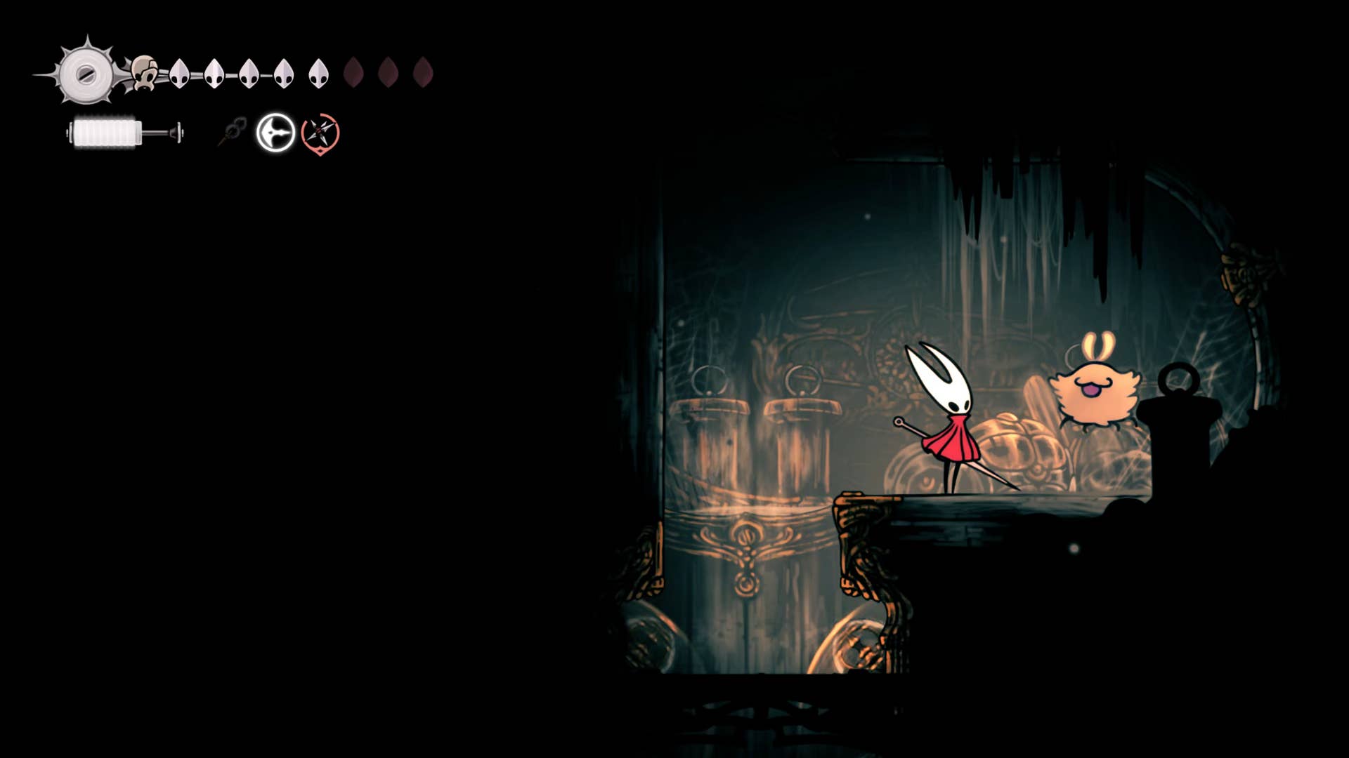 Screenshot of Hollow Knight: Silksong showing the path through Choral Chambers.