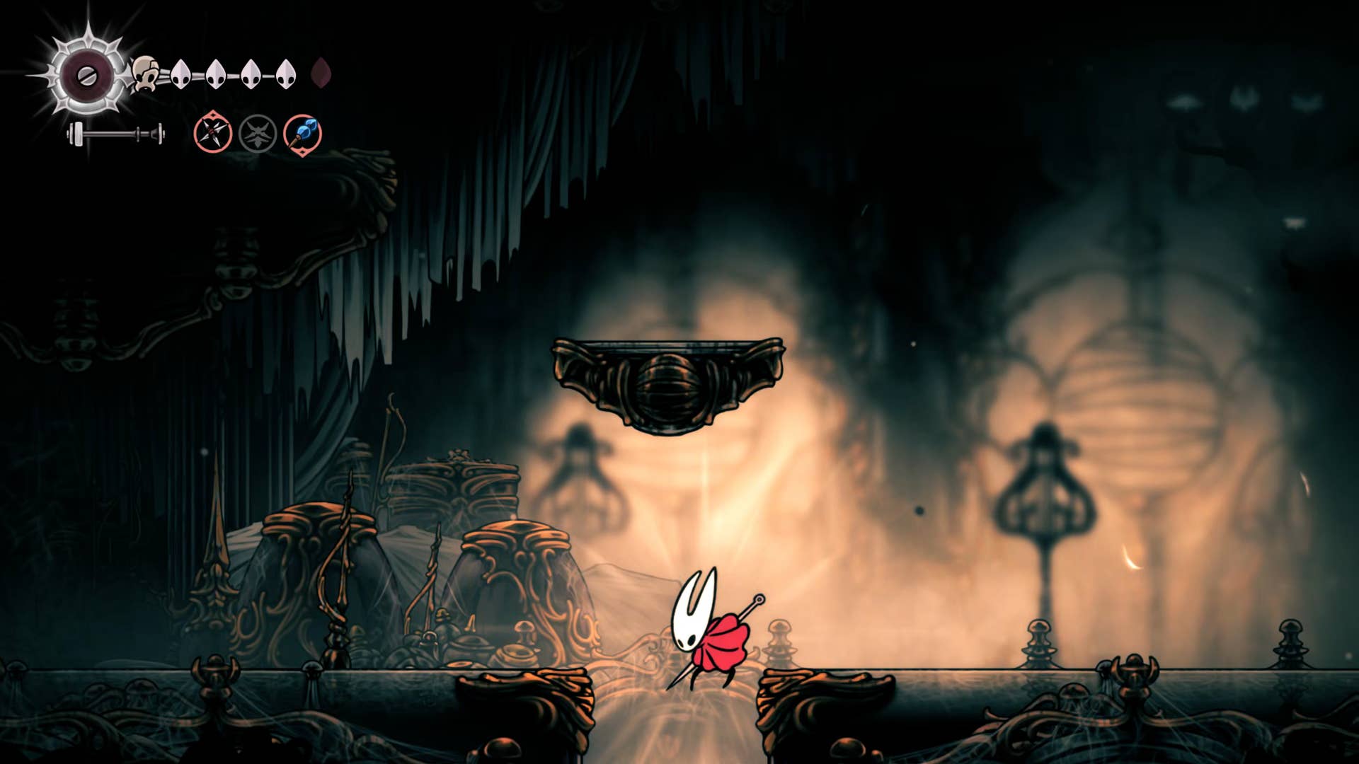 Screenshot of Hollow Knight: Silksong showing the path through Choral Chambers.