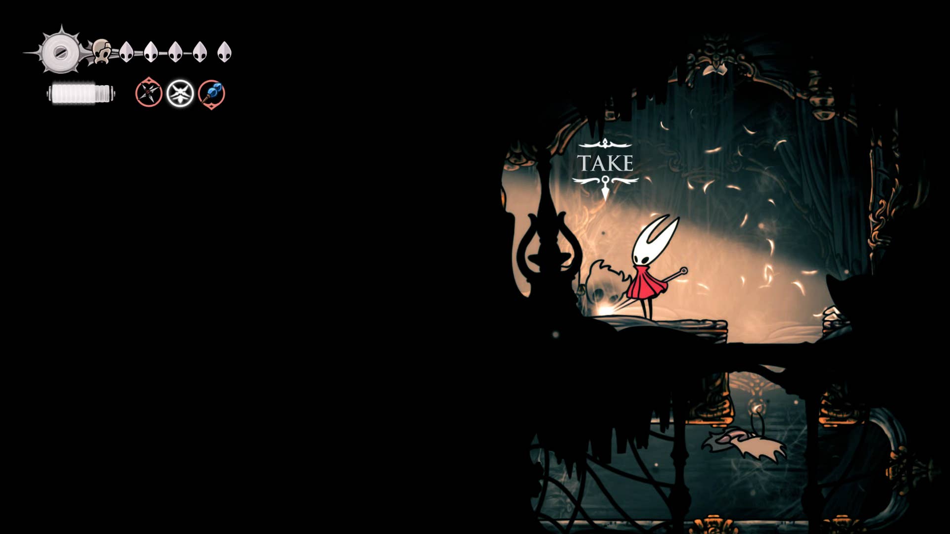 Screenshot of Hollow Knight: Silksong showing the path through Choral Chambers.