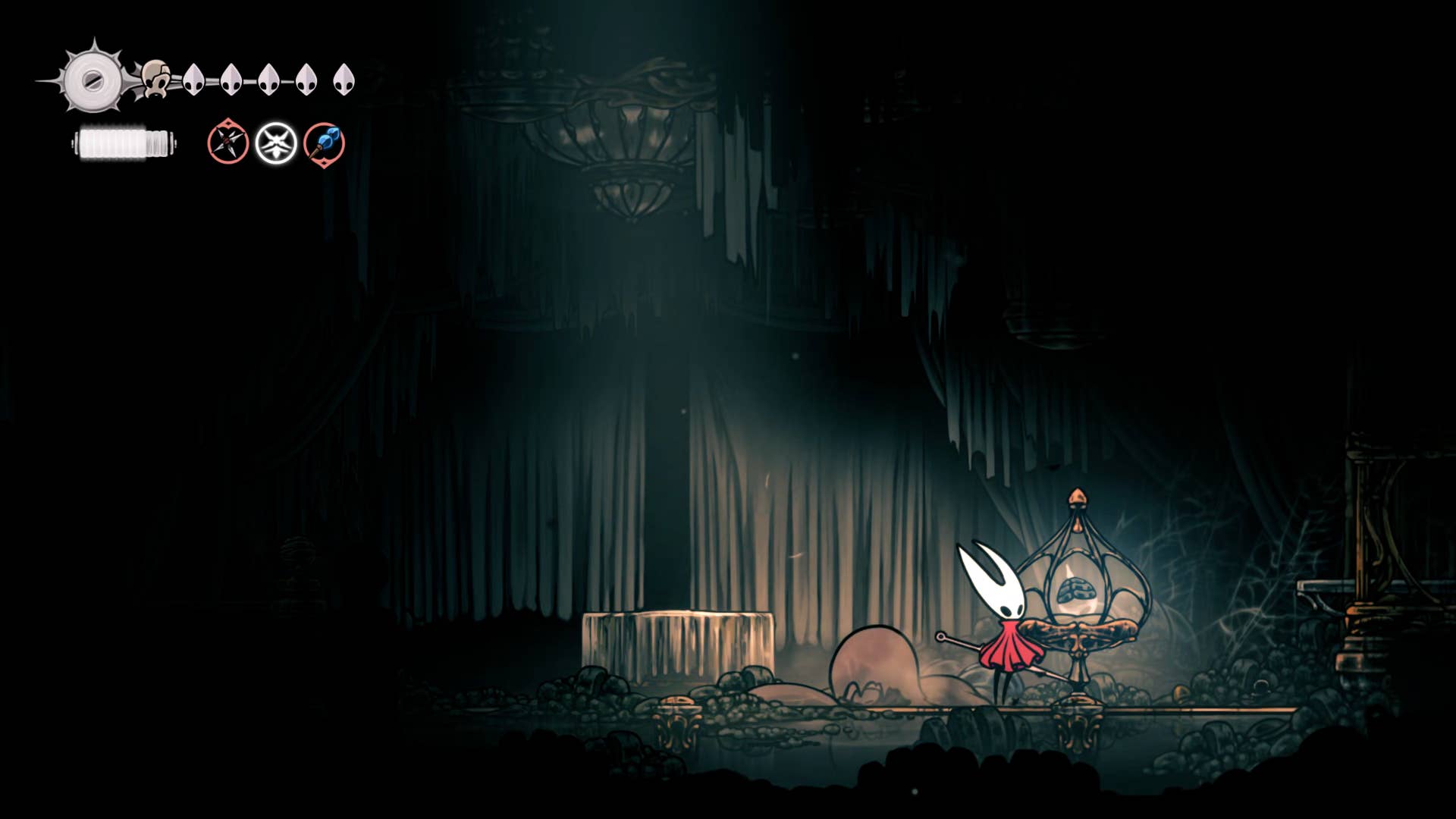 Screenshot of Hollow Knight: Silksong showing the path through Choral Chambers.