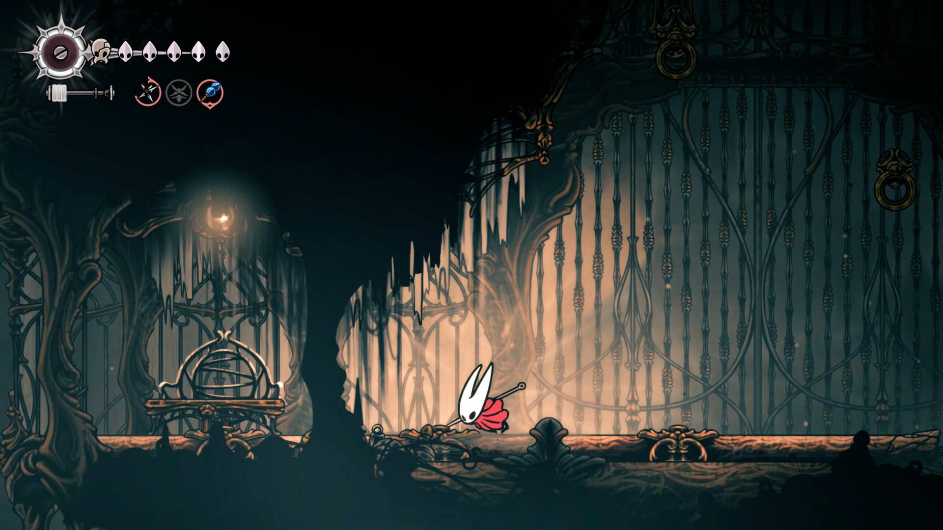 Screenshot of Hollow Knight: Silksong showing the path through Choral Chambers.