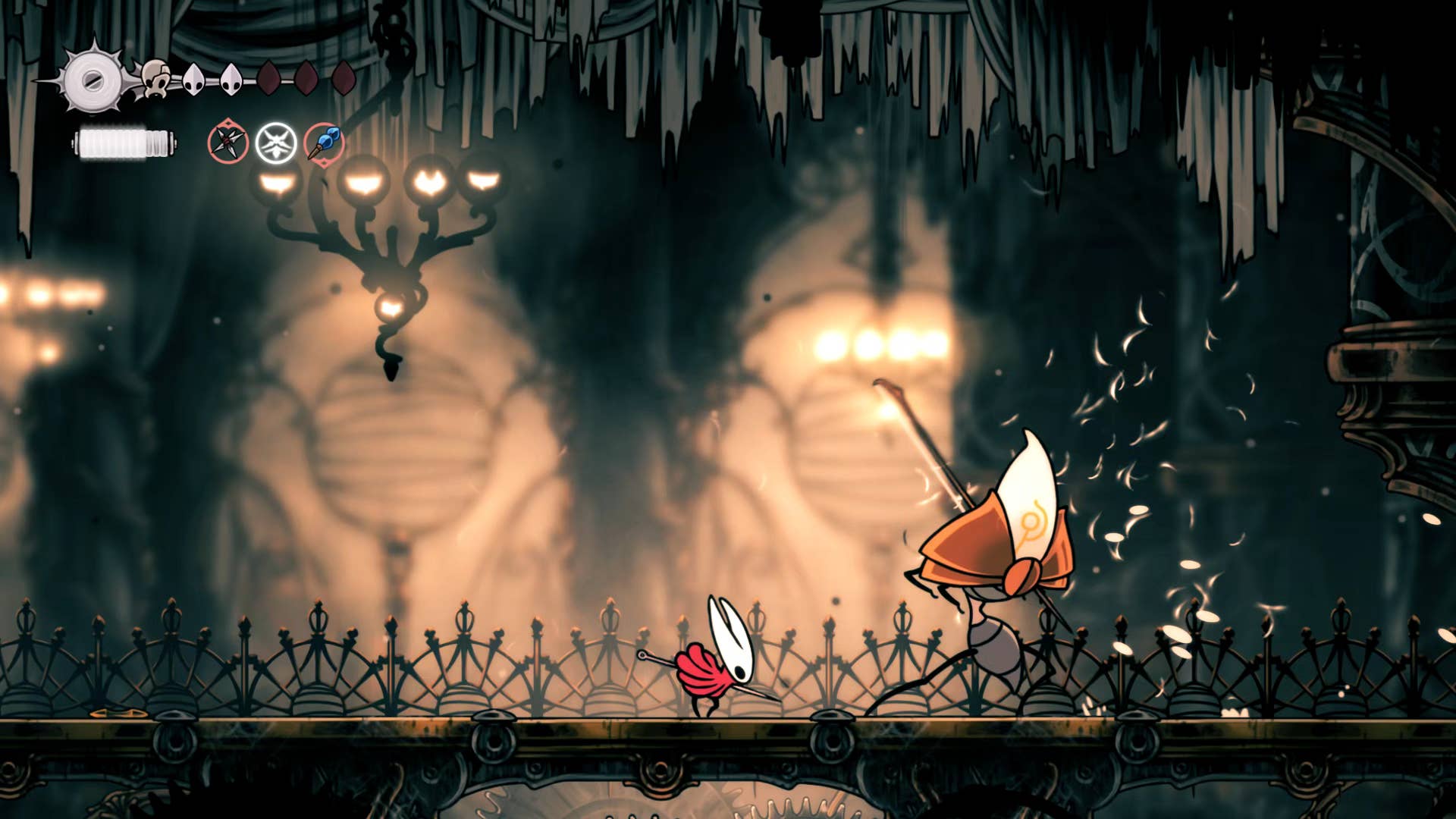 Screenshot of Hollow Knight: Silksong showing the path through Choral Chambers.