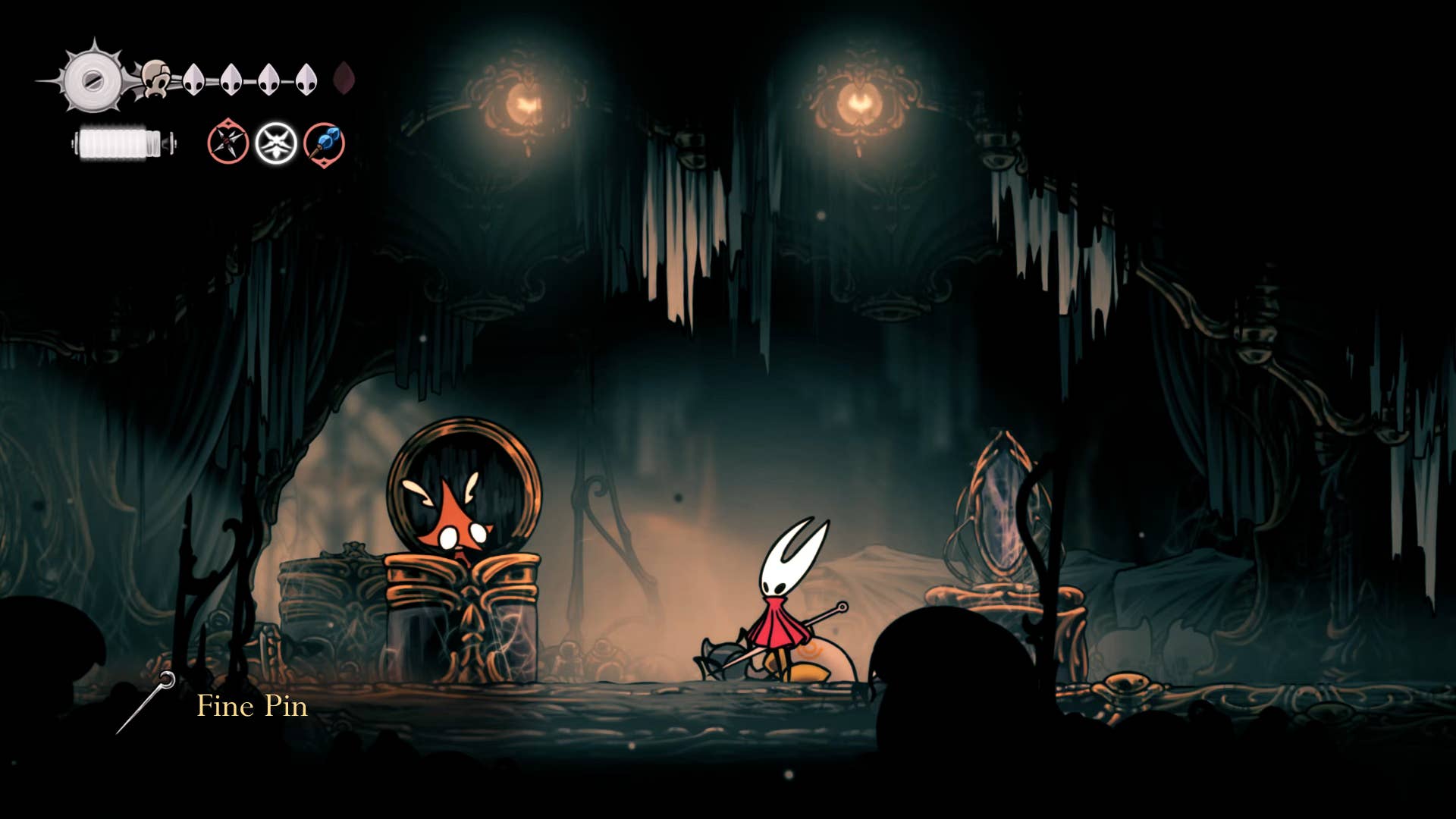 Screenshot of Hollow Knight: Silksong showing the path through Choral Chambers.