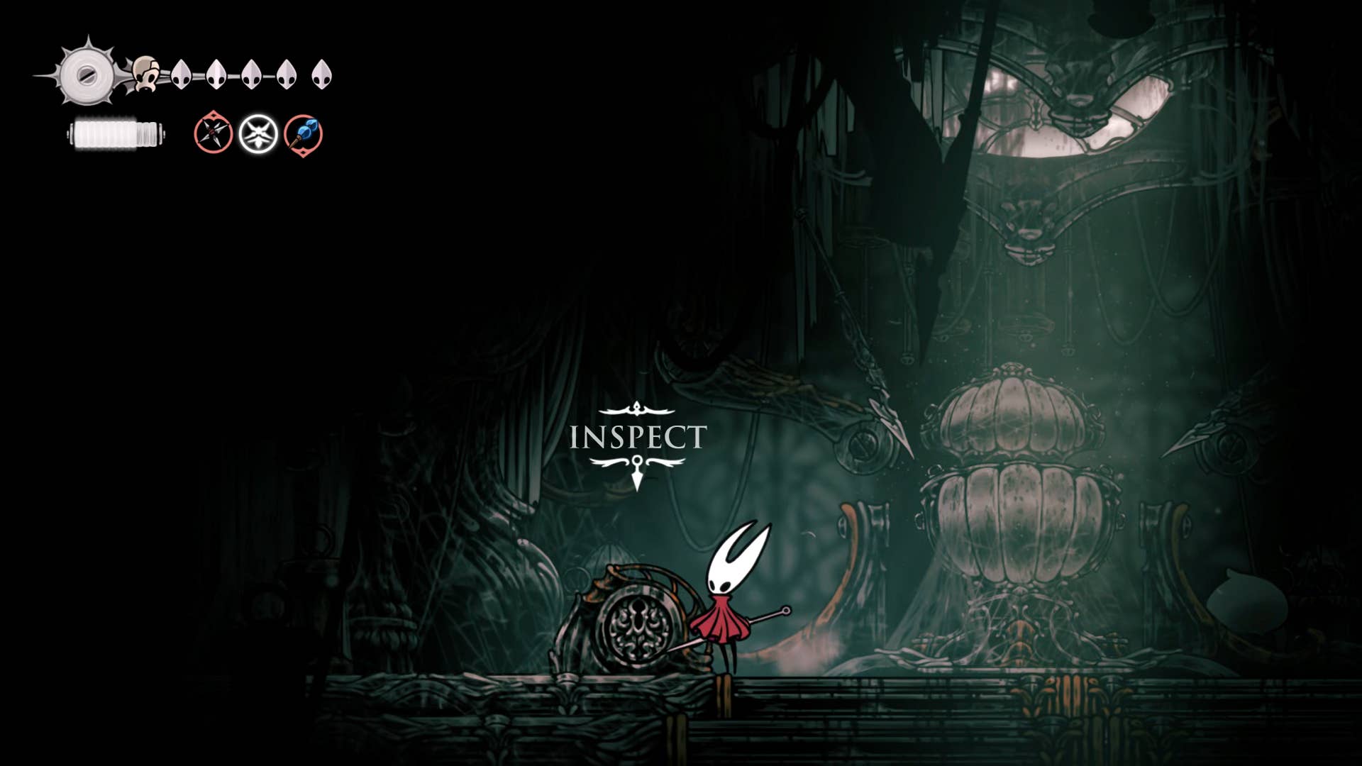 Screenshot of Hollow Knight: Silkson showing the path through the white word.