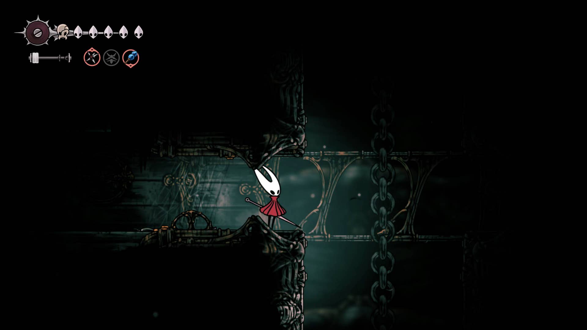 Screenshot of Hollow Knight: Silkson showing the path through the white word.