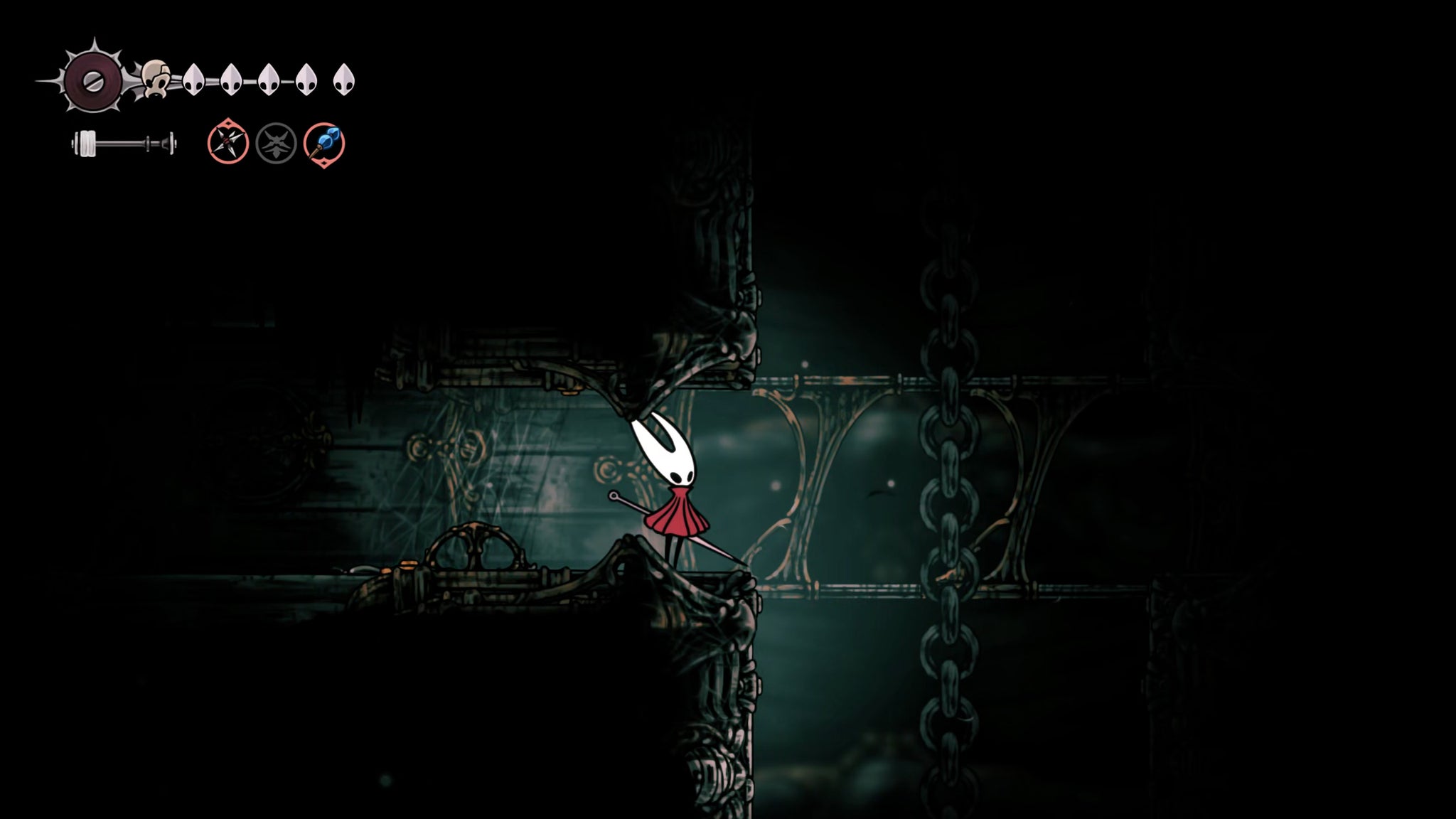 A screenshot of Hollow Knight: Silksong showing the path through the Whiteward. - 6