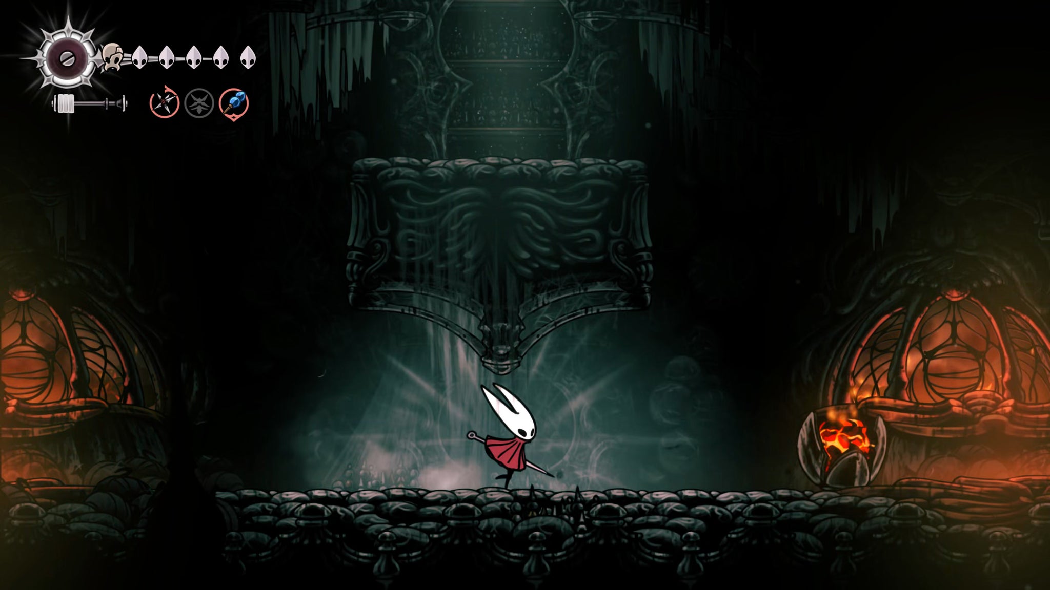 A screenshot of Hollow Knight: Silksong showing the path through the Whiteward. - 12