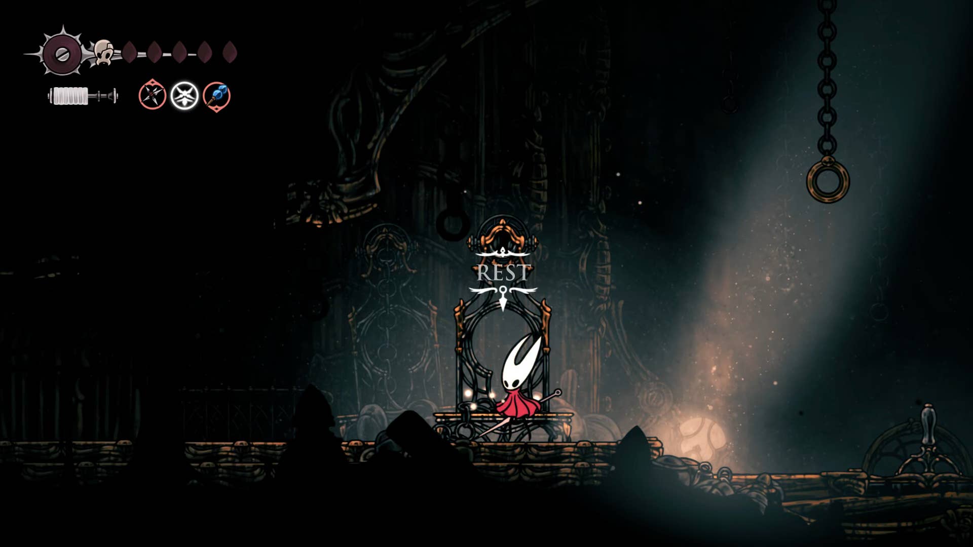 Hollow Knight: Silksong screenshot: Showing the path through Underworks.