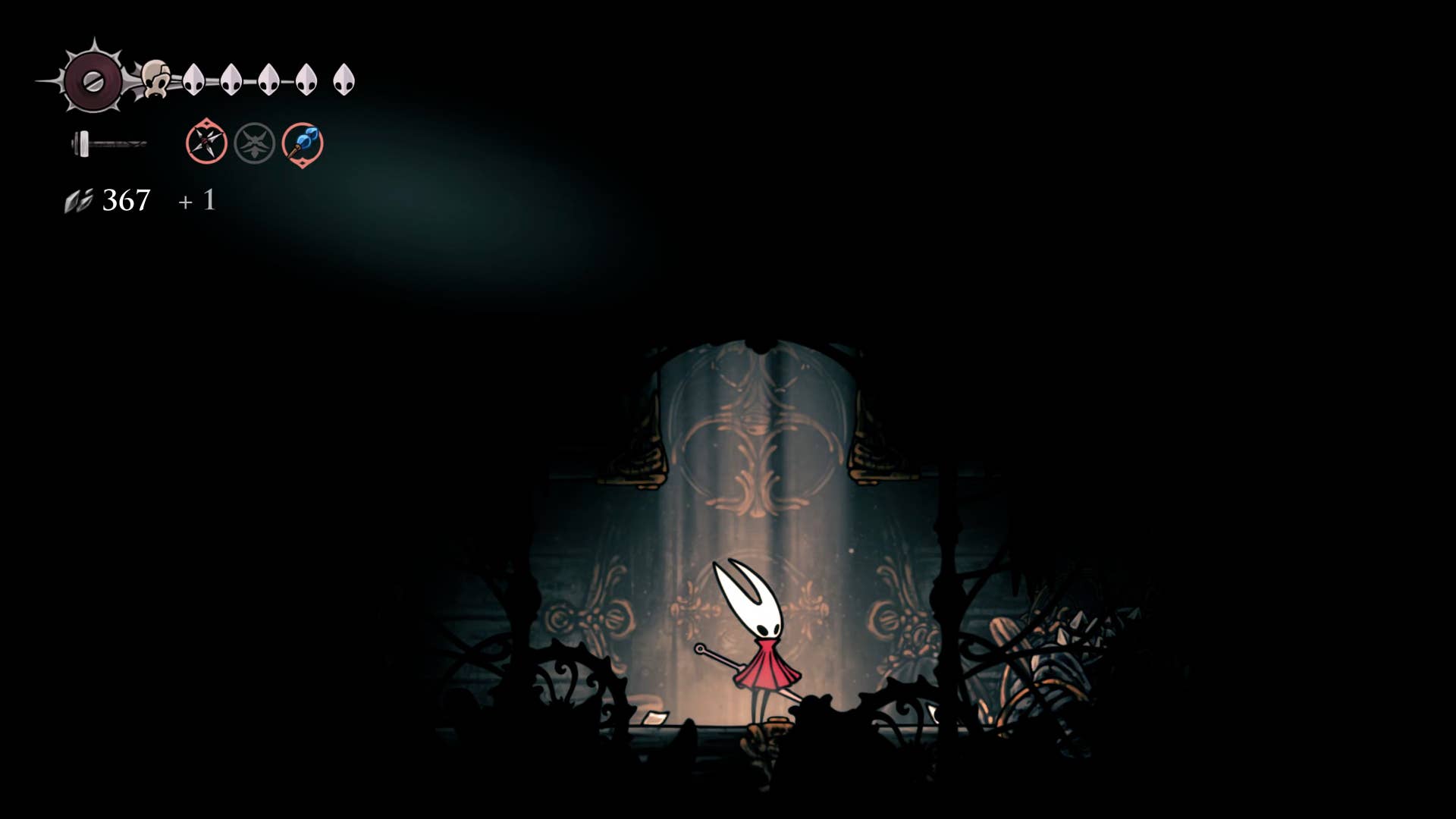 Hollow Knight: Silksong screenshot: Showing the path through Underworks.
