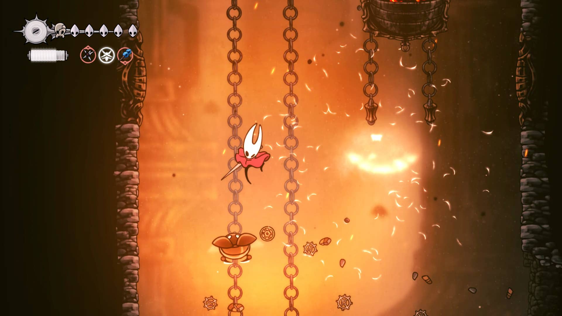 Hollow Knight: Silksong screenshot: Showing the path through Underworks.