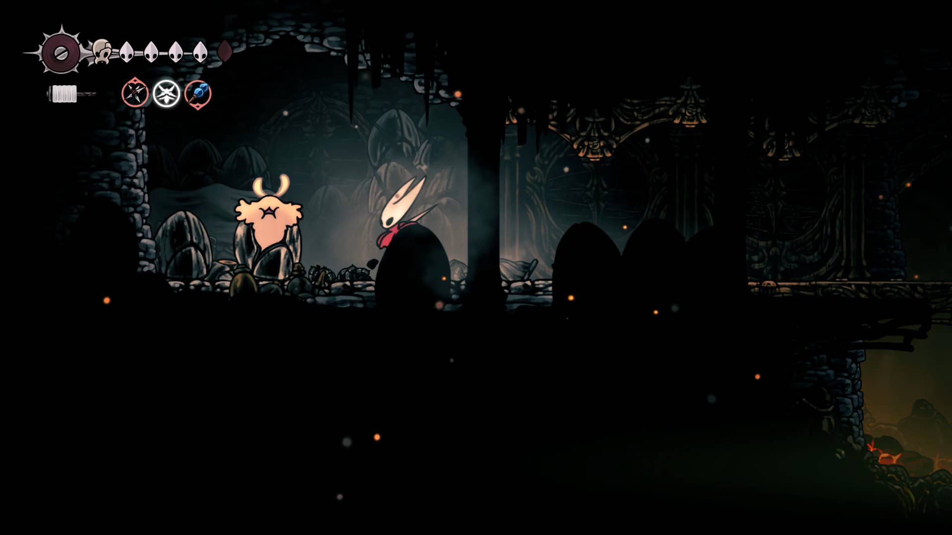 Hollow Knight: Silksong screenshot: Showing the path through Underworks.