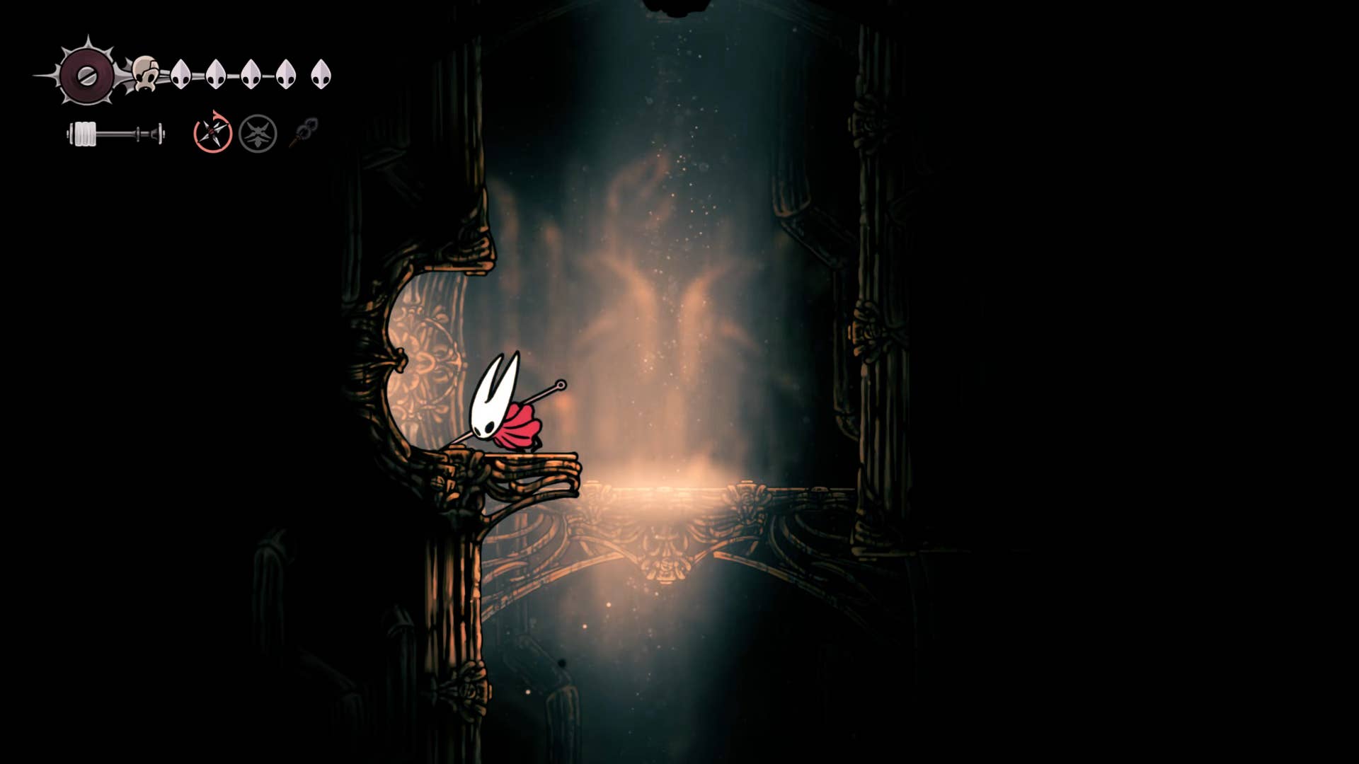 Hollow Knight: Silksong screenshot: Showing the path through Underworks.