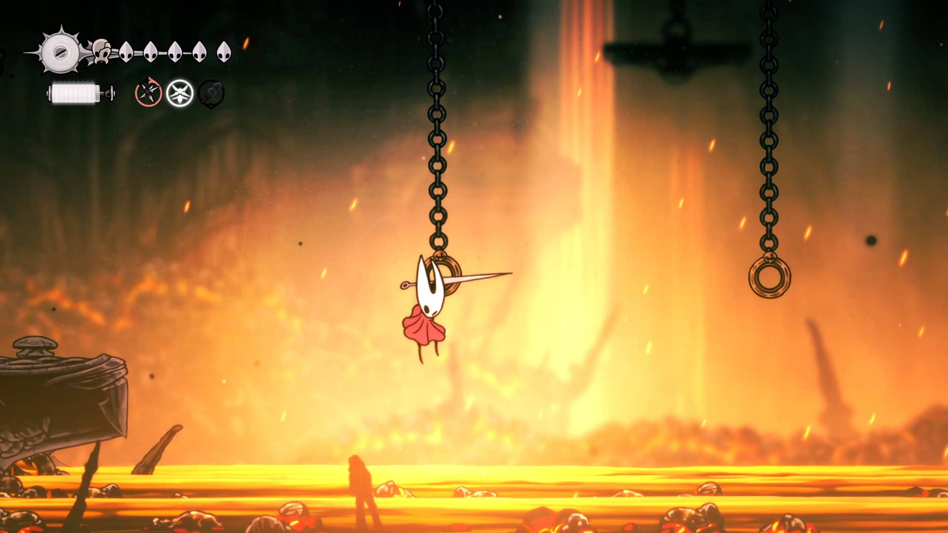 Hollow Knight: Silksong screenshot: Showing the path through Underworks.