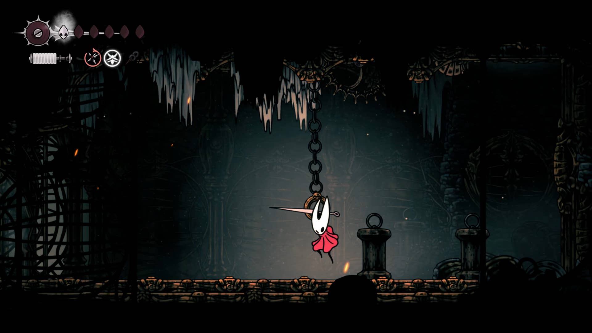 Hollow Knight: Silksong screenshot: Showing the path through Underworks.