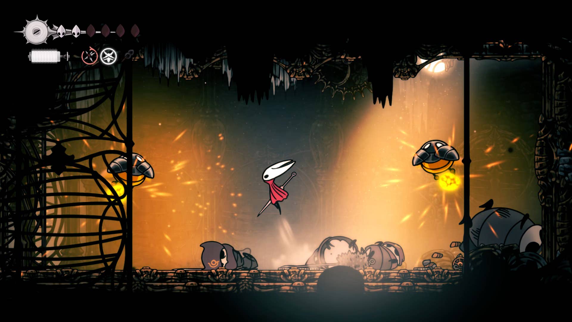 Hollow Knight: Silksong screenshot: Showing the path through Underworks.