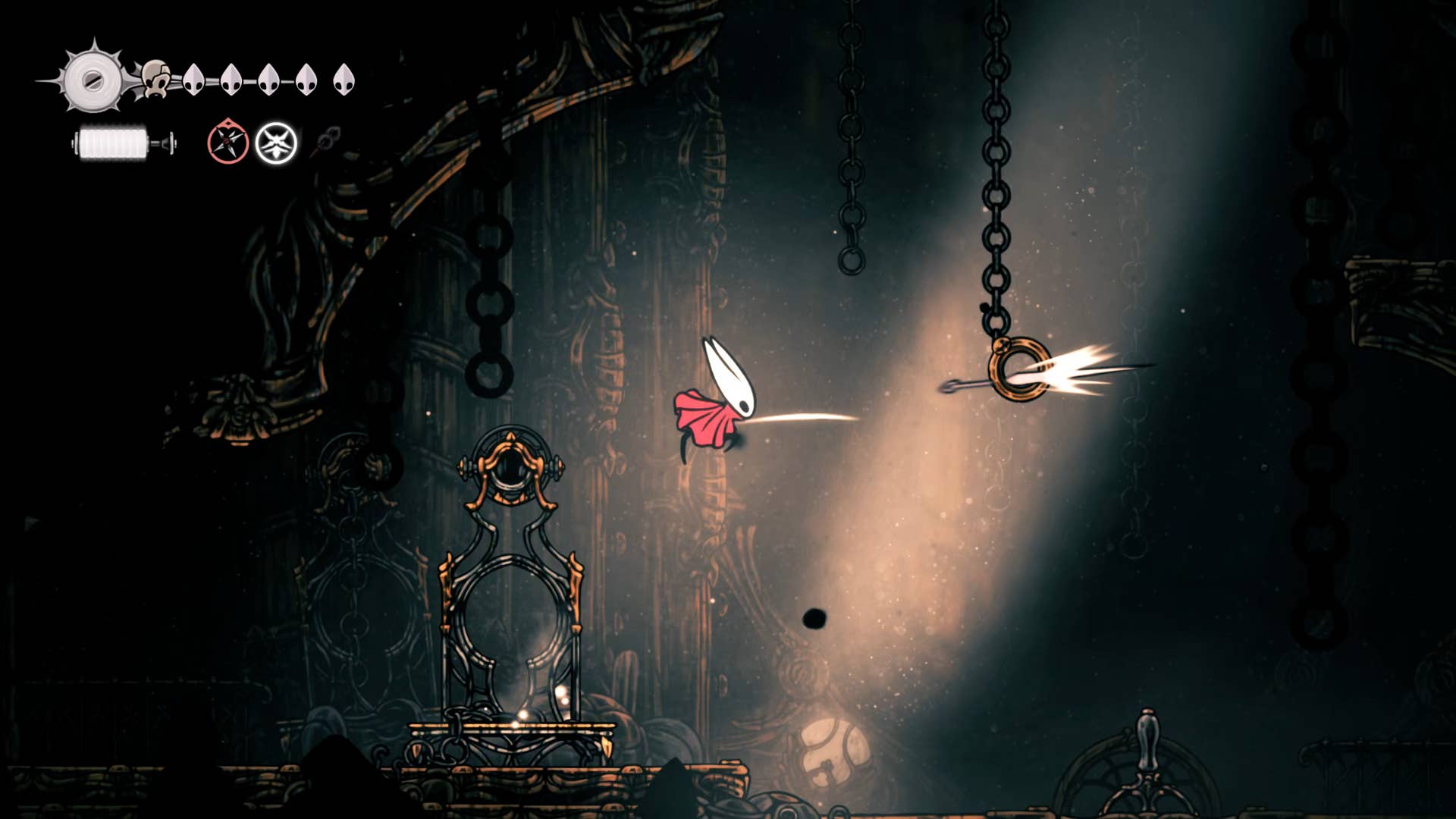 Hollow Knight: Silksong screenshot: Showing the path through Underworks.