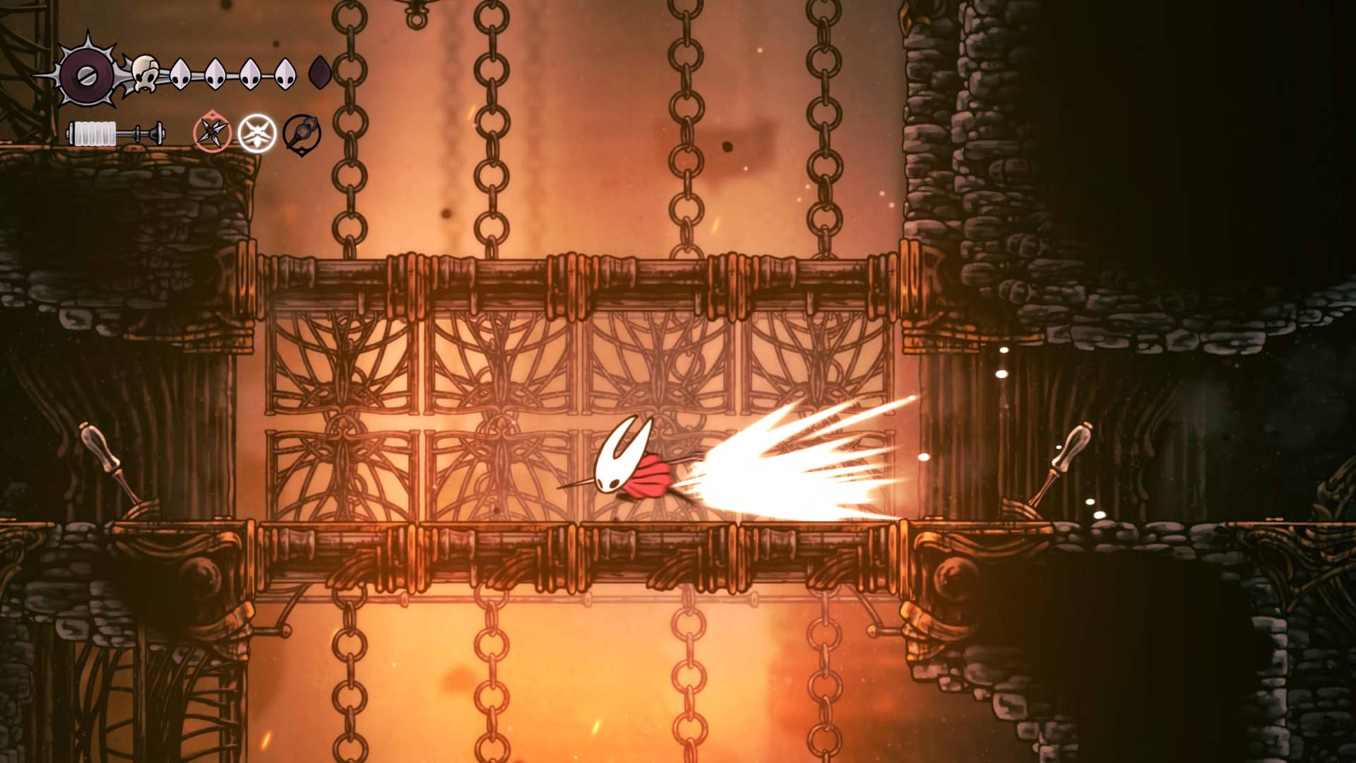 Hollow Knight: Silksong screenshot: Showing the path through Underworks.
