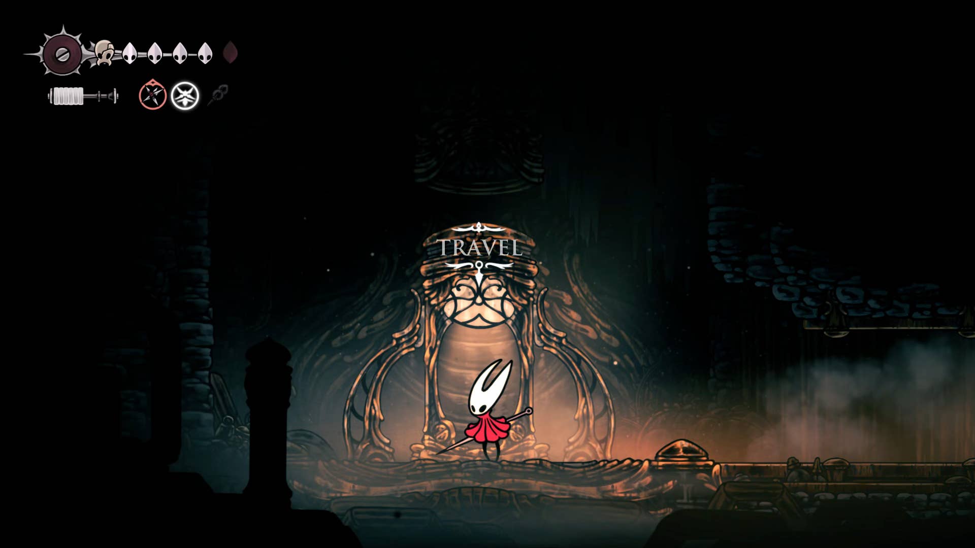 Hollow Knight: Silksong screenshot: Showing the path through Underworks.