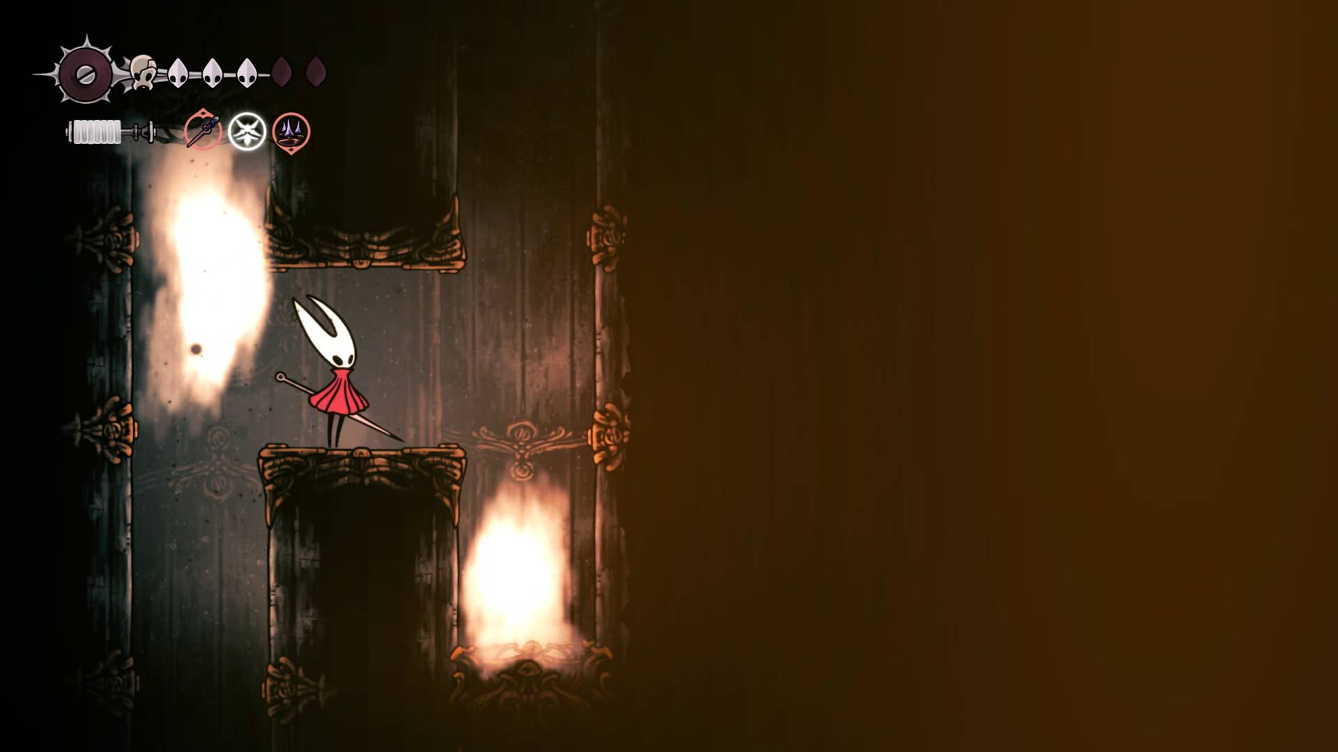 Hollow Knight: Silksong screenshot: Showing the path through Underworks.