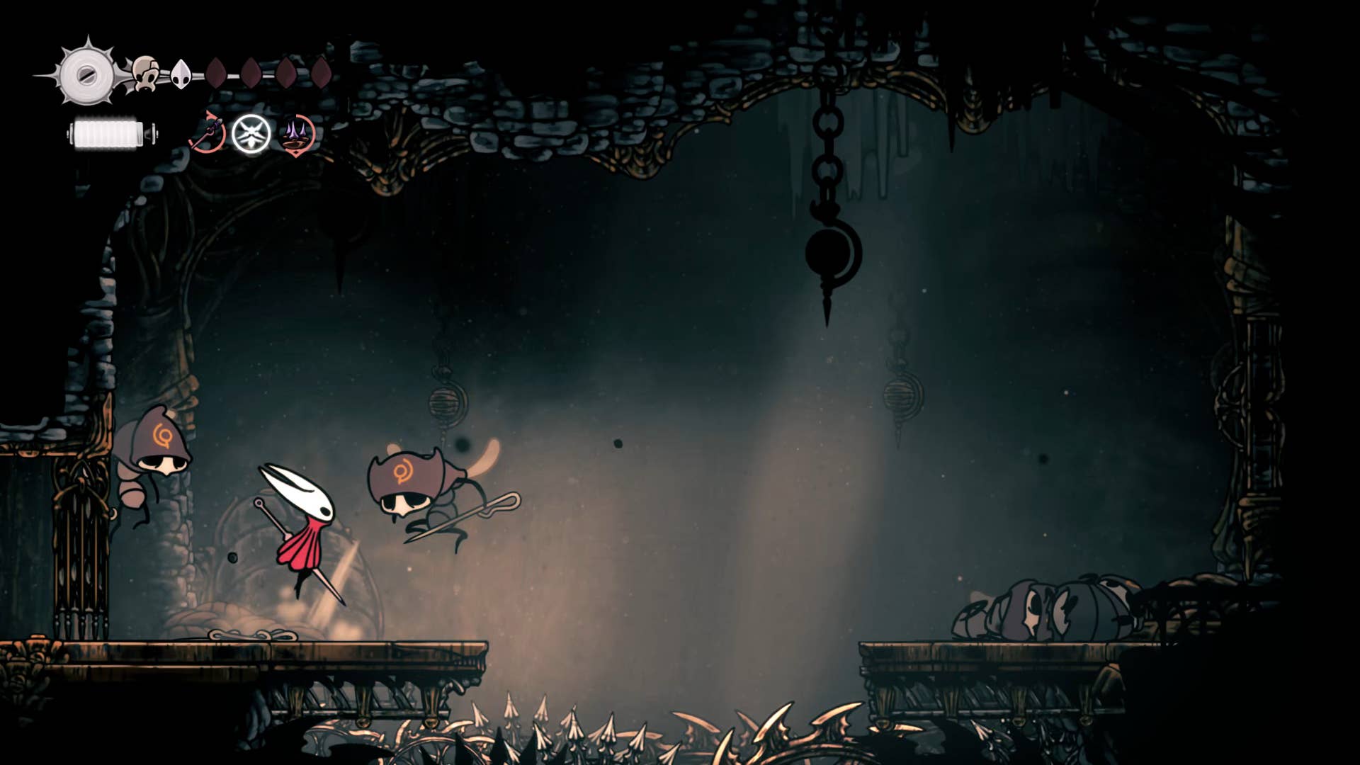 Hollow Knight: Silksong screenshot: Showing the path through Underworks.