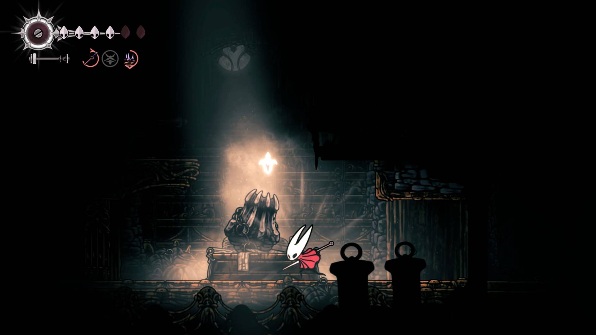 Hollow Knight: Silksong screenshot: Showing the path through Underworks.