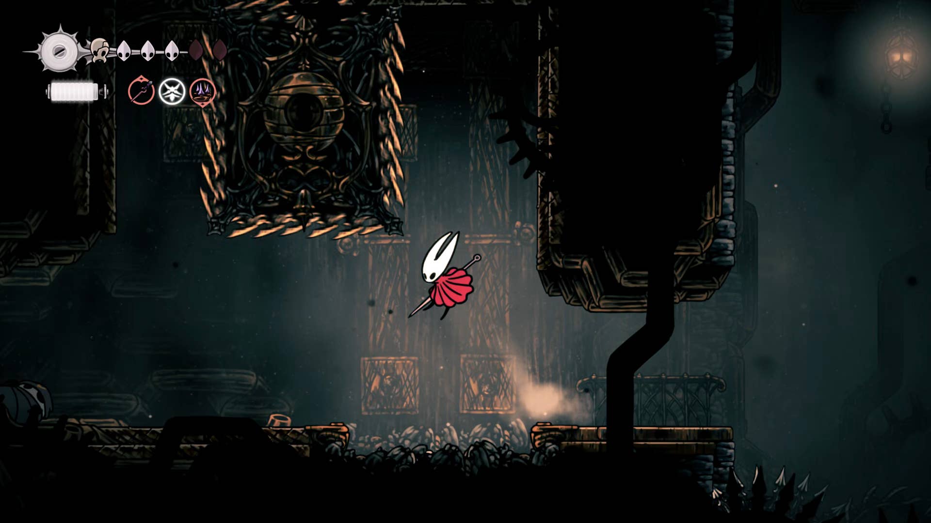 Hollow Knight: Silksong screenshot: Showing the path through Underworks.