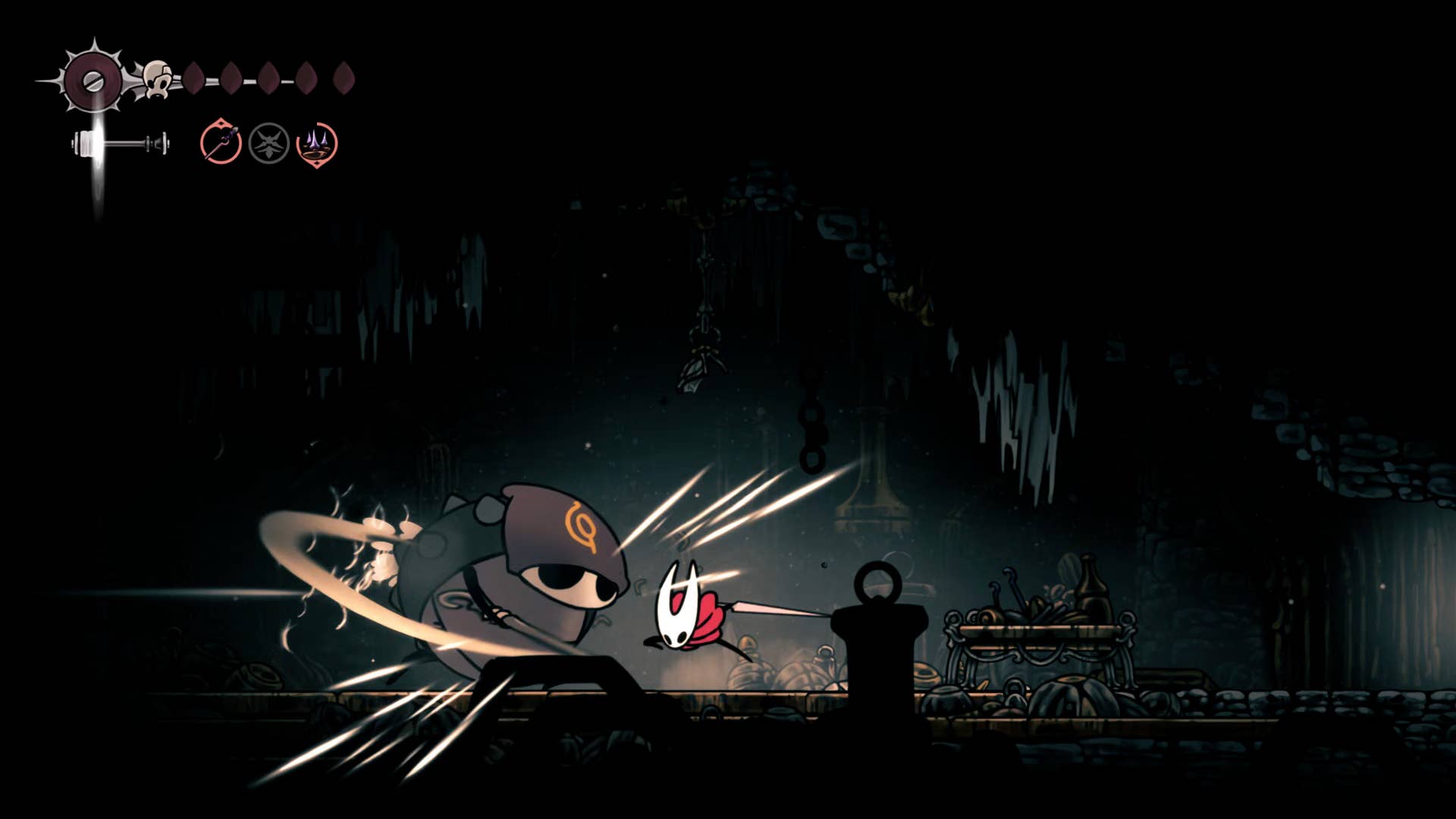 Hollow Knight: Silksong screenshot: Showing the path through Underworks.