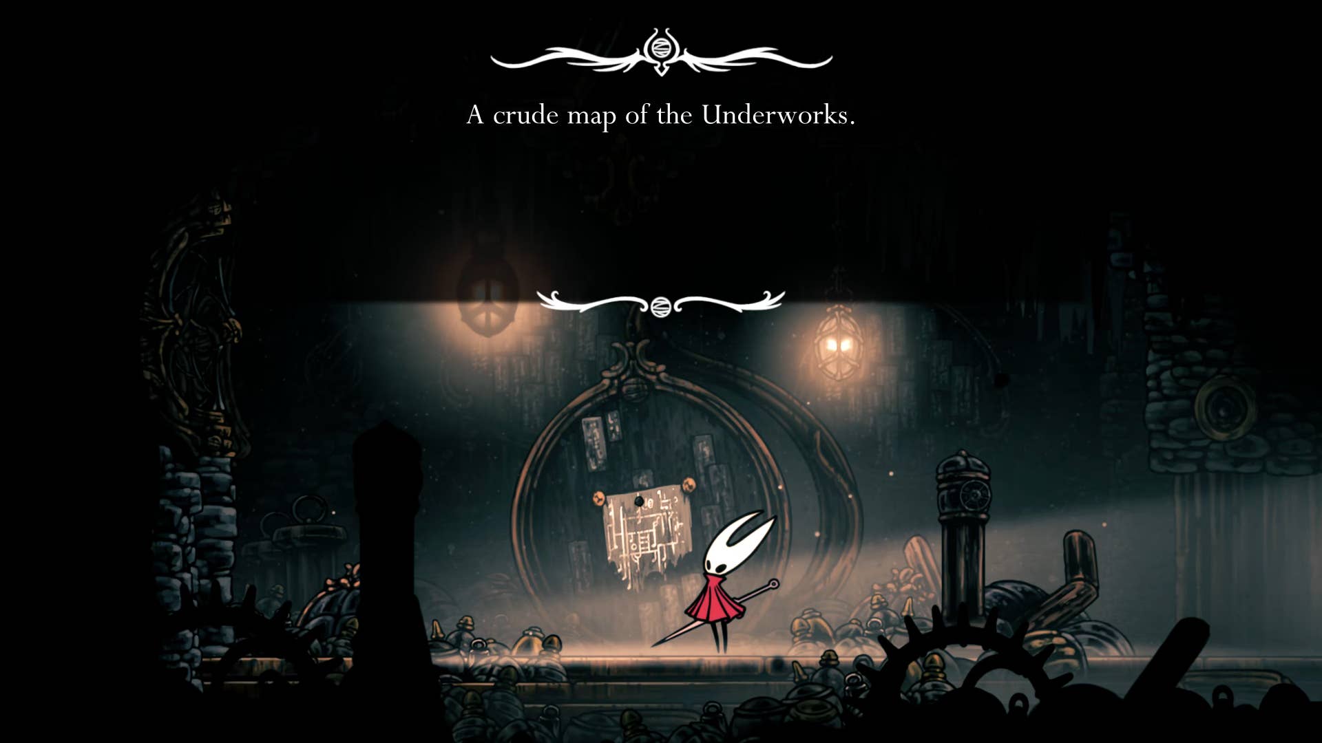Hollow Knight: Silksong screenshot: Showing the path through Underworks.