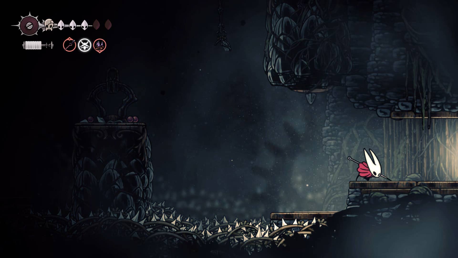 Hollow Knight: Silksong screenshot: Showing the path through Underworks.