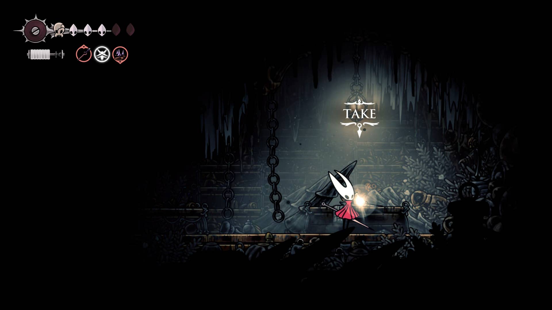 Hollow Knight: Silksong screenshot: Showing the path through Underworks.