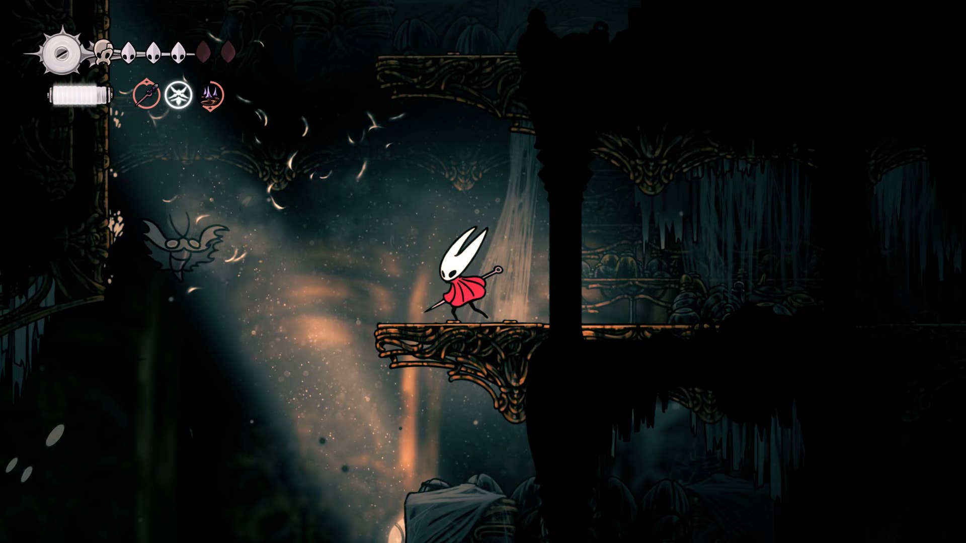 Hollow Knight: Silksong screenshot: Showing the path through Underworks.