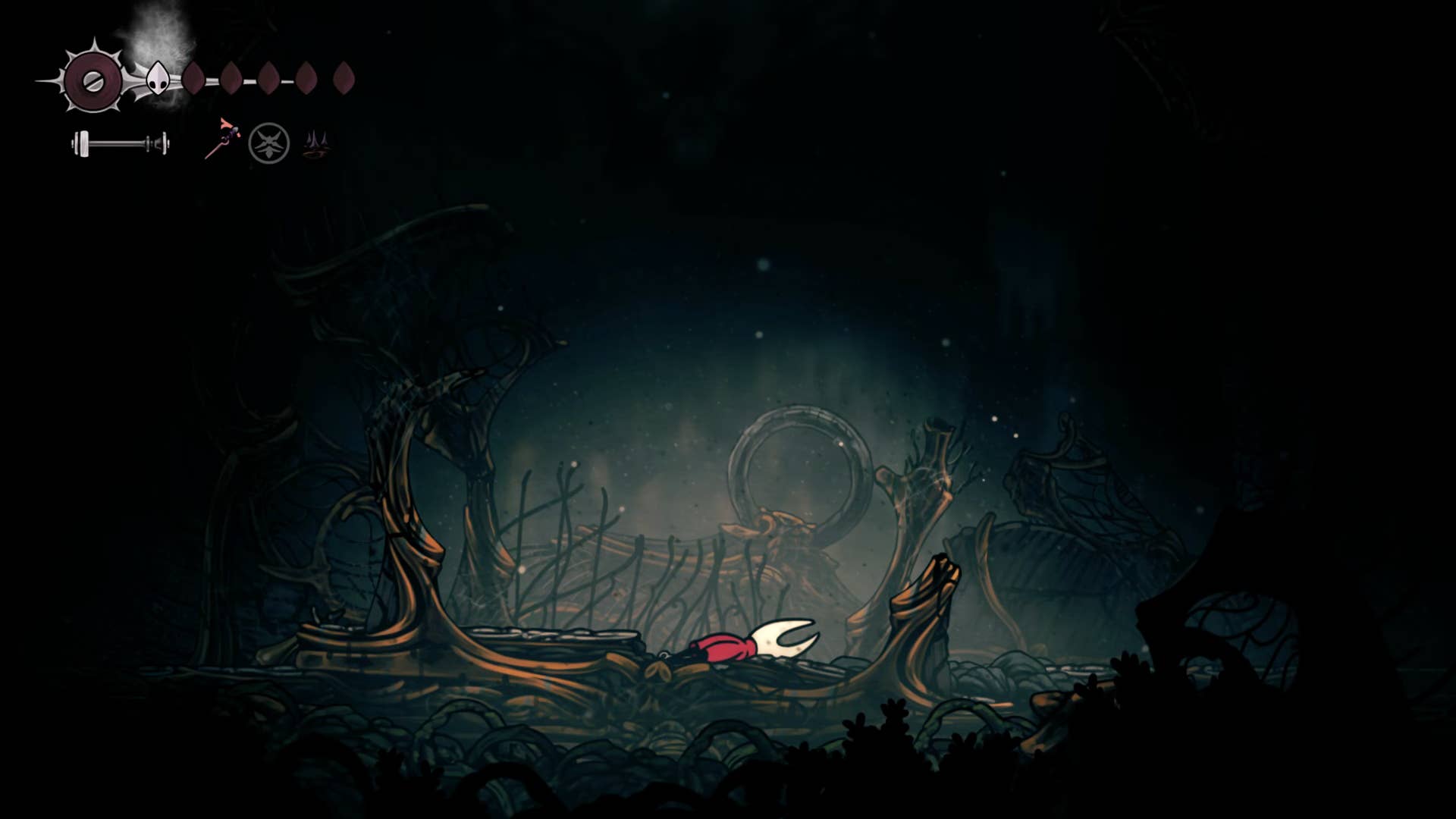 Hollow Knight: Silksong screenshot: Showing the path through Underworks.