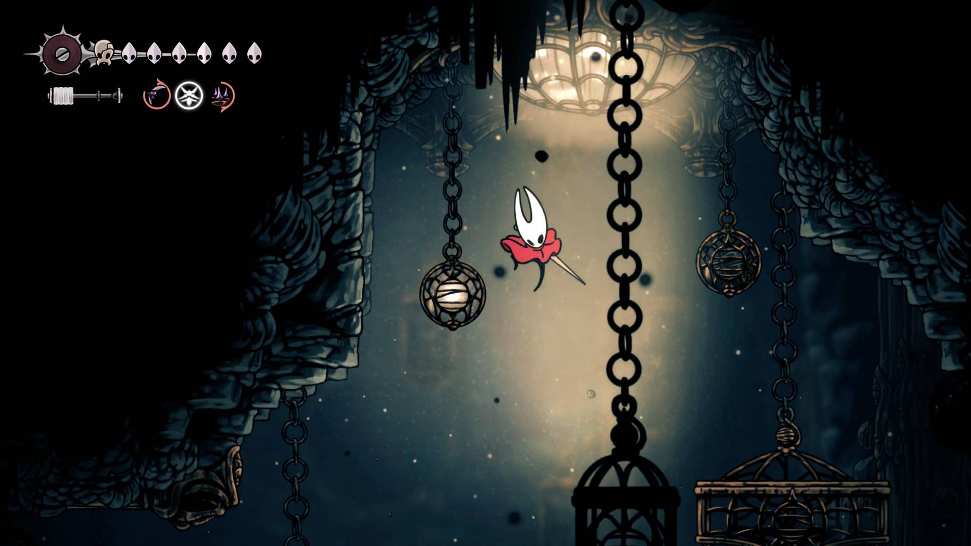 Screenshot of Hollow Knight: Silksong showing the path through Mount Fay.