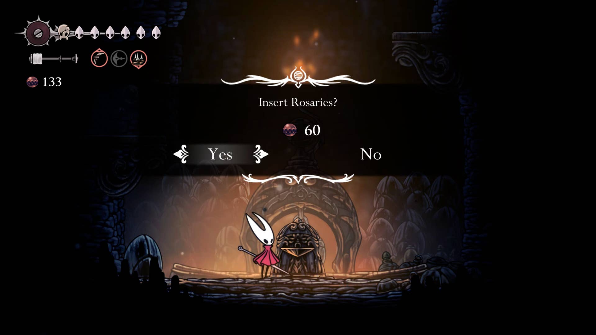 Screenshot of Hollow Knight: Silksong showing the path through Mount Fay.