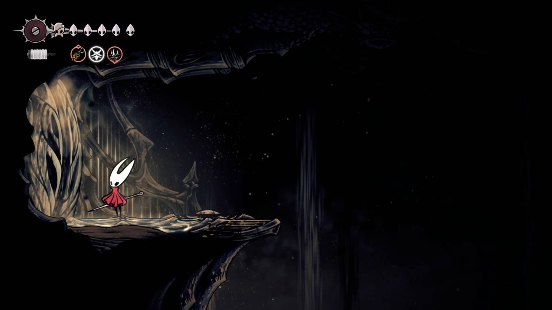 Hollow Knight screenshot: Silksong shows the paths through various side quest areas late in the game.
