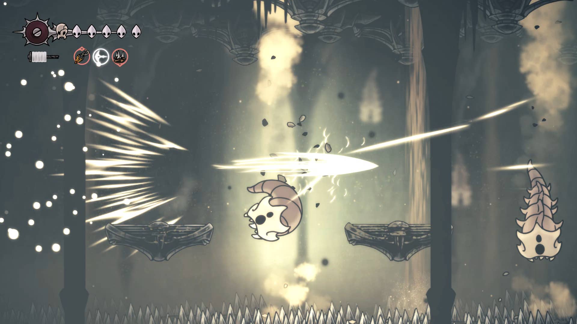 Hollow Knight screenshot: Silksong shows the paths through various side quest areas late in the game.