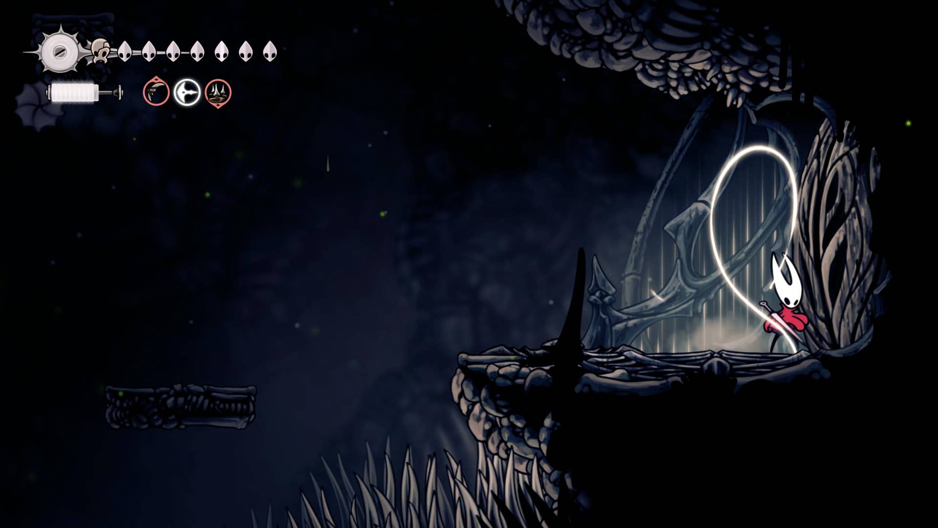 Hollow Knight screenshot: Silksong shows the paths through various side quest areas late in the game.