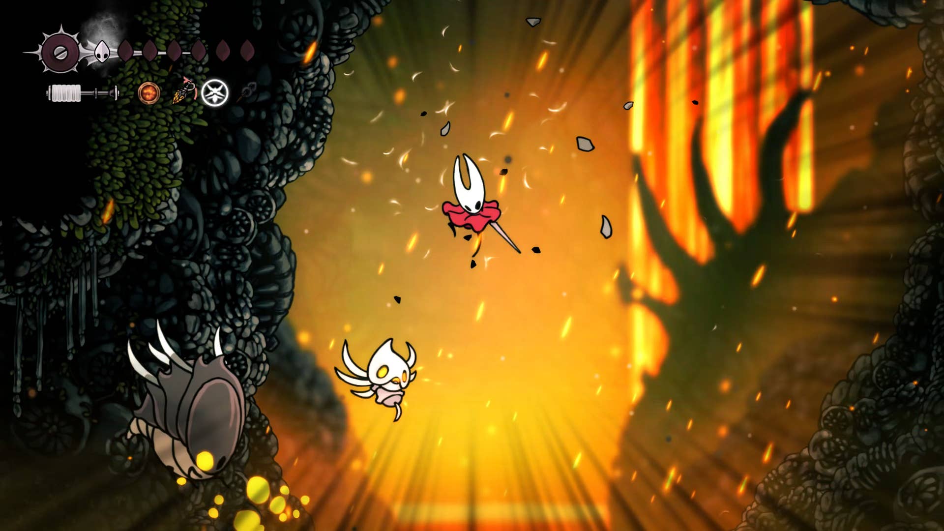 Hollow Knight screenshot: Silksong shows the paths through various side quest areas late in the game.