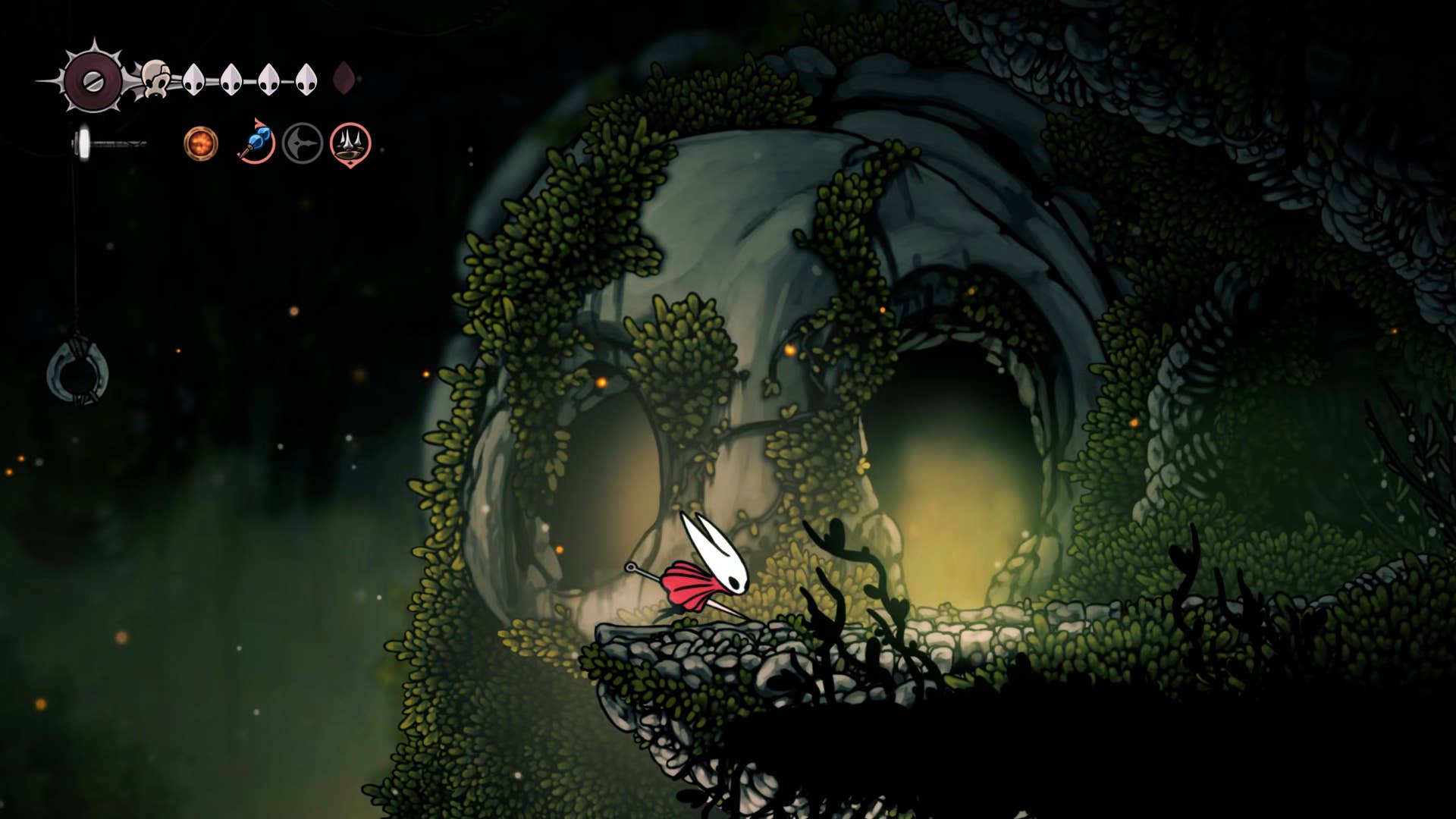 Hollow Knight screenshot: Silksong shows the paths through various side quest areas late in the game.