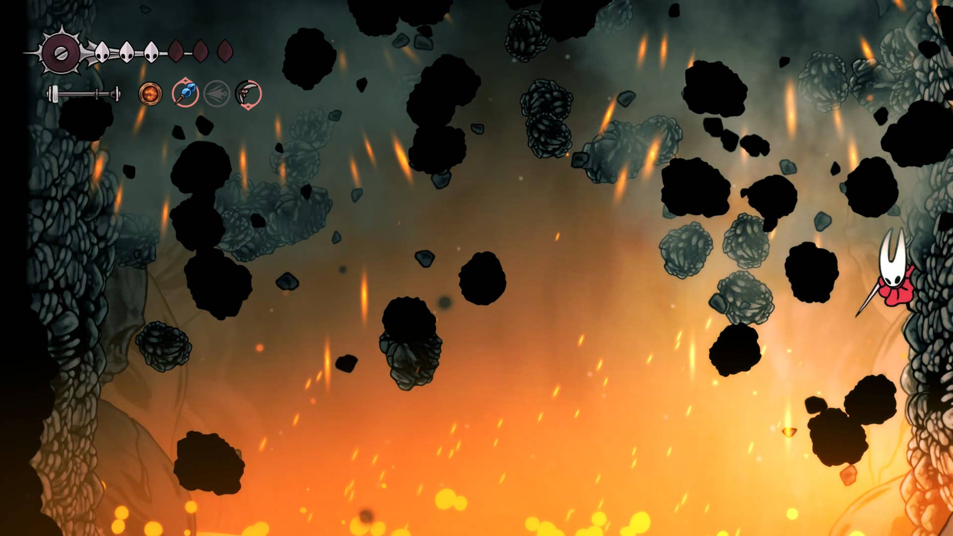 Hollow Knight screenshot: Silksong shows the paths through various side quest areas late in the game.