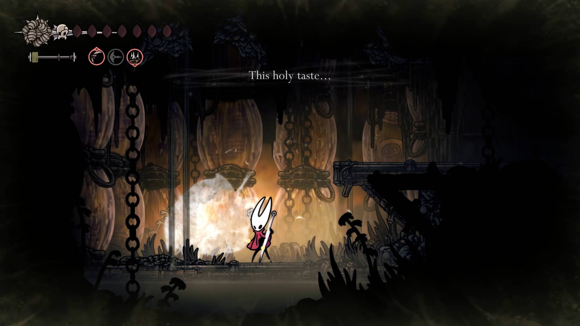Hollow Knight screenshot: Silksong shows the paths through various side quest areas late in the game.