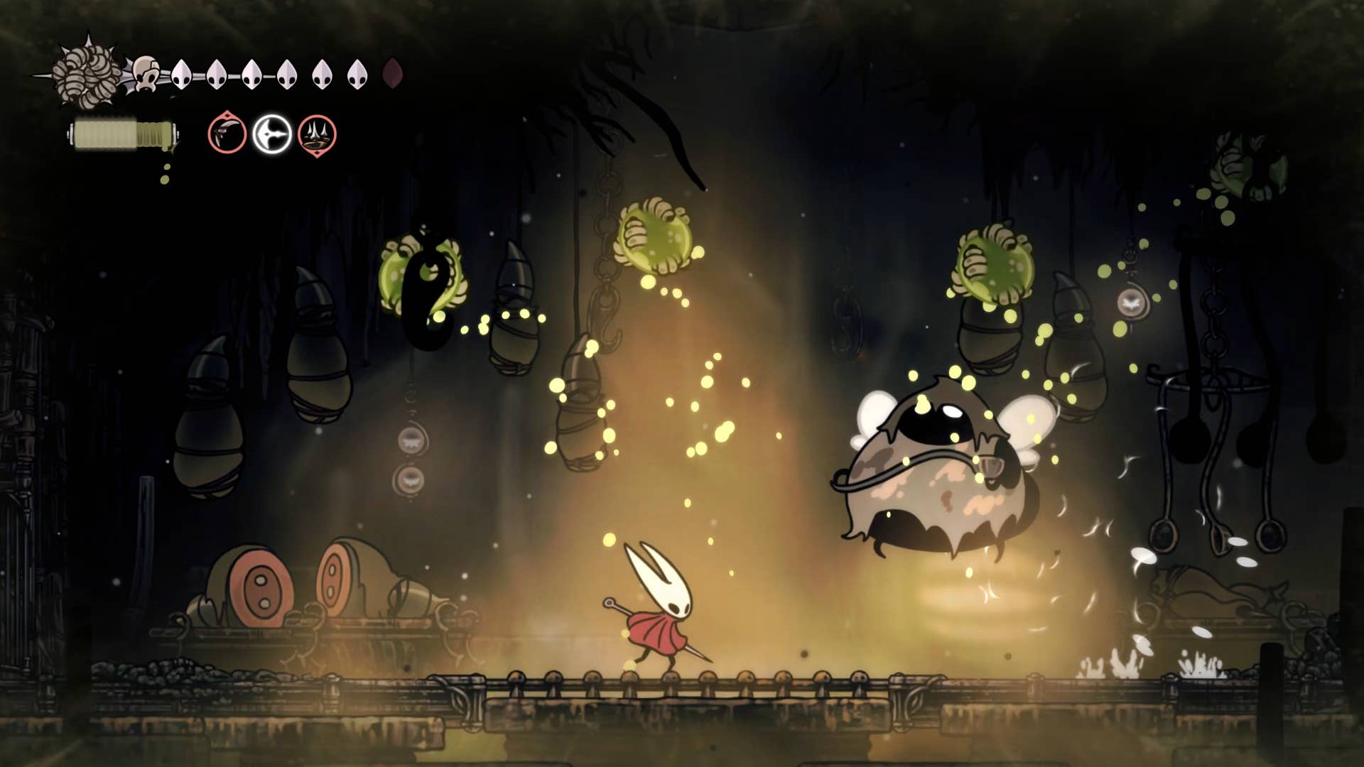 Hollow Knight screenshot: Silksong shows the paths through various side quest areas late in the game.